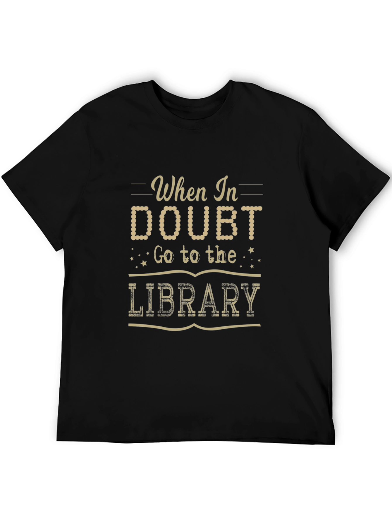 Black When in Doubt Go to the Library Graphic T-Shirt view 5