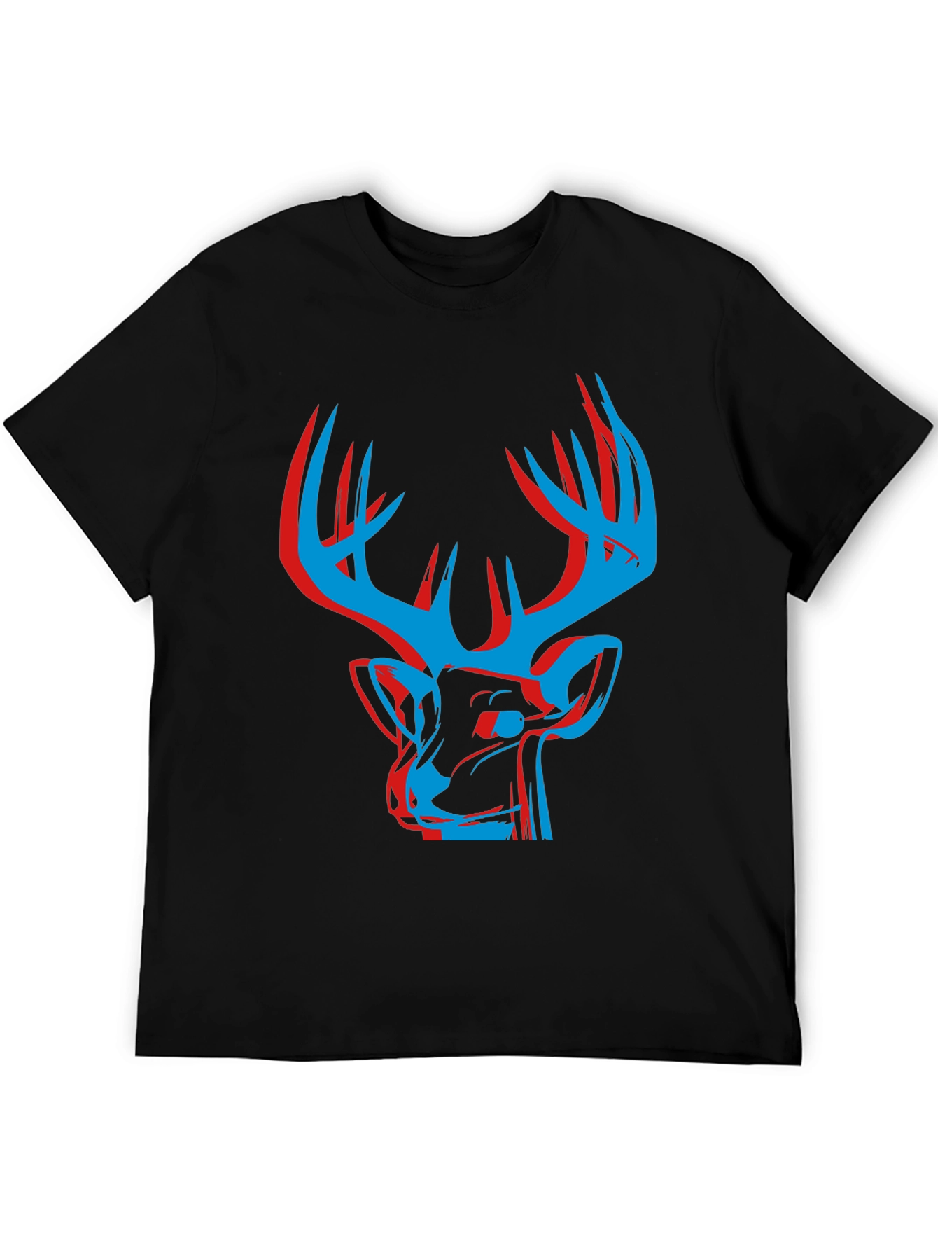 Black Modern Deer Graphic Tee - Black view 5