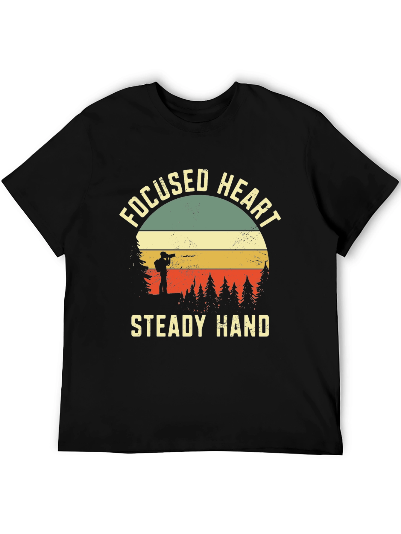 Black Focused Heart Steady Hand Graphic Tee view 5