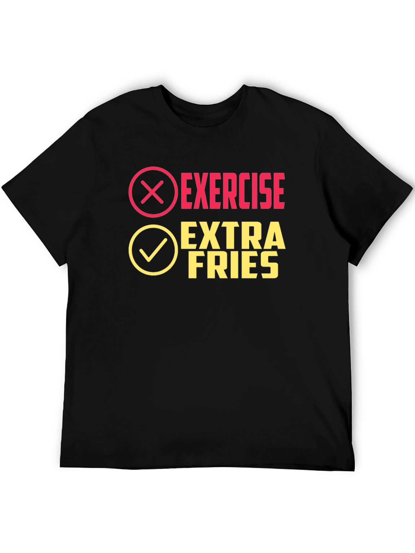 Black Exercise? Extra Fries! Funny Graphic Tee view 5