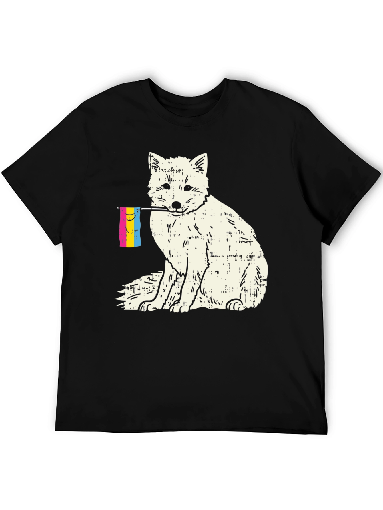 Black Pansexual Pride Fox T-Shirt view 5