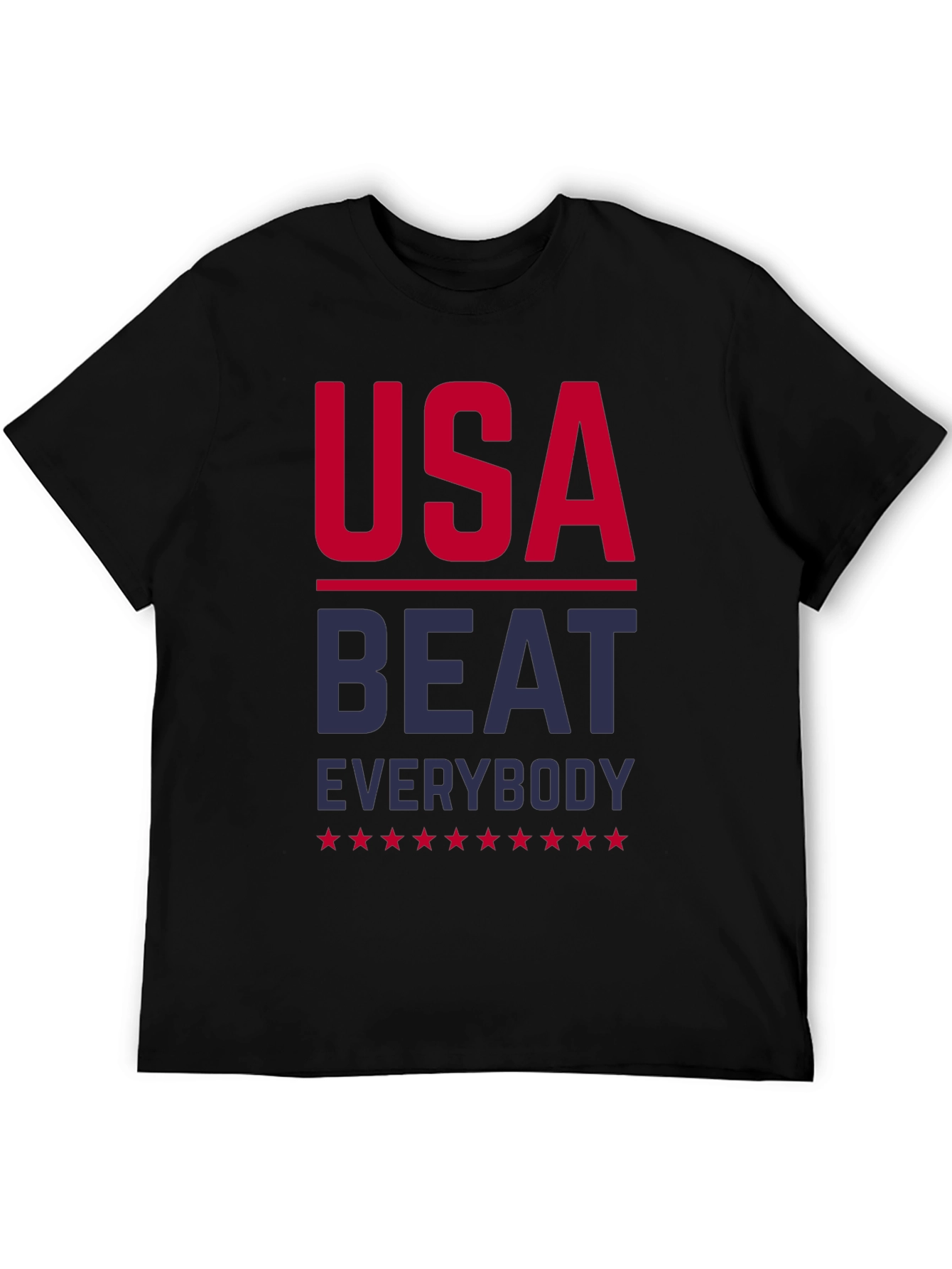 Black USA Beat Everybody Patriotic T-Shirt view 5