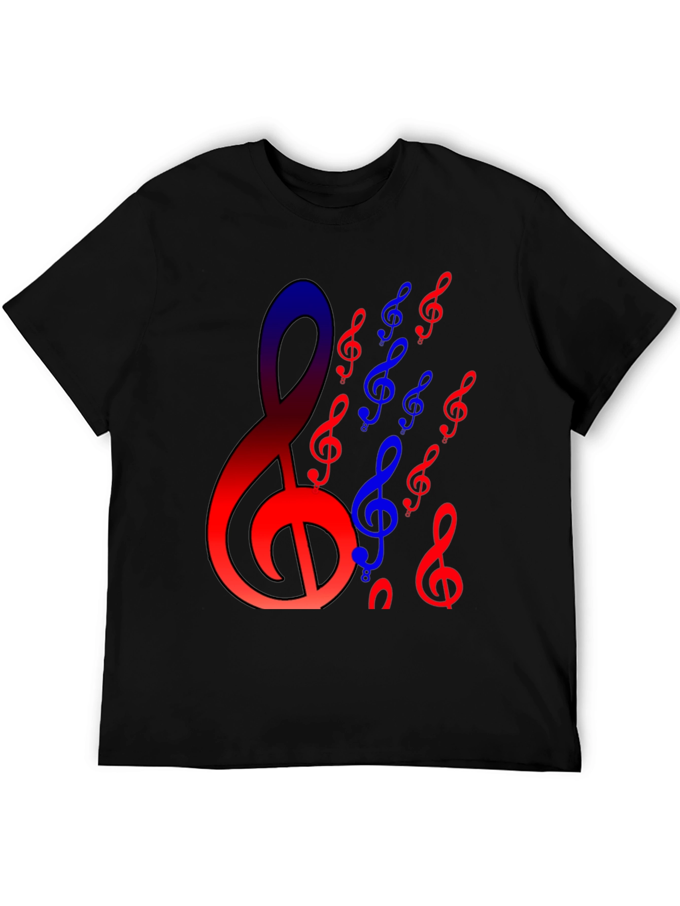 Black Musical Clef Graphic Tee - Black view 5