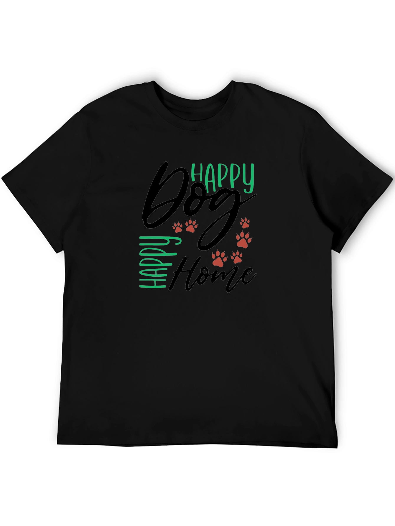 Black Happy Dog Happy Home Graphic Tee view 5