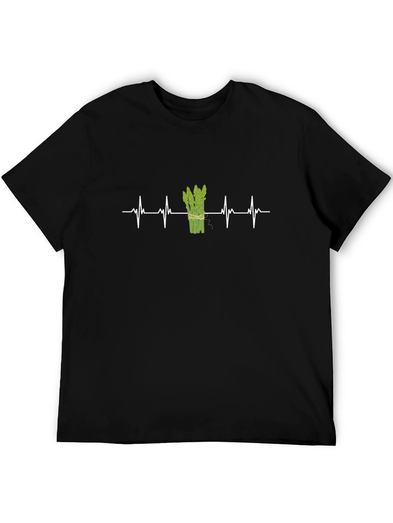 Asparagus Heartbeat T-Shirt - Black, Unisex - 5