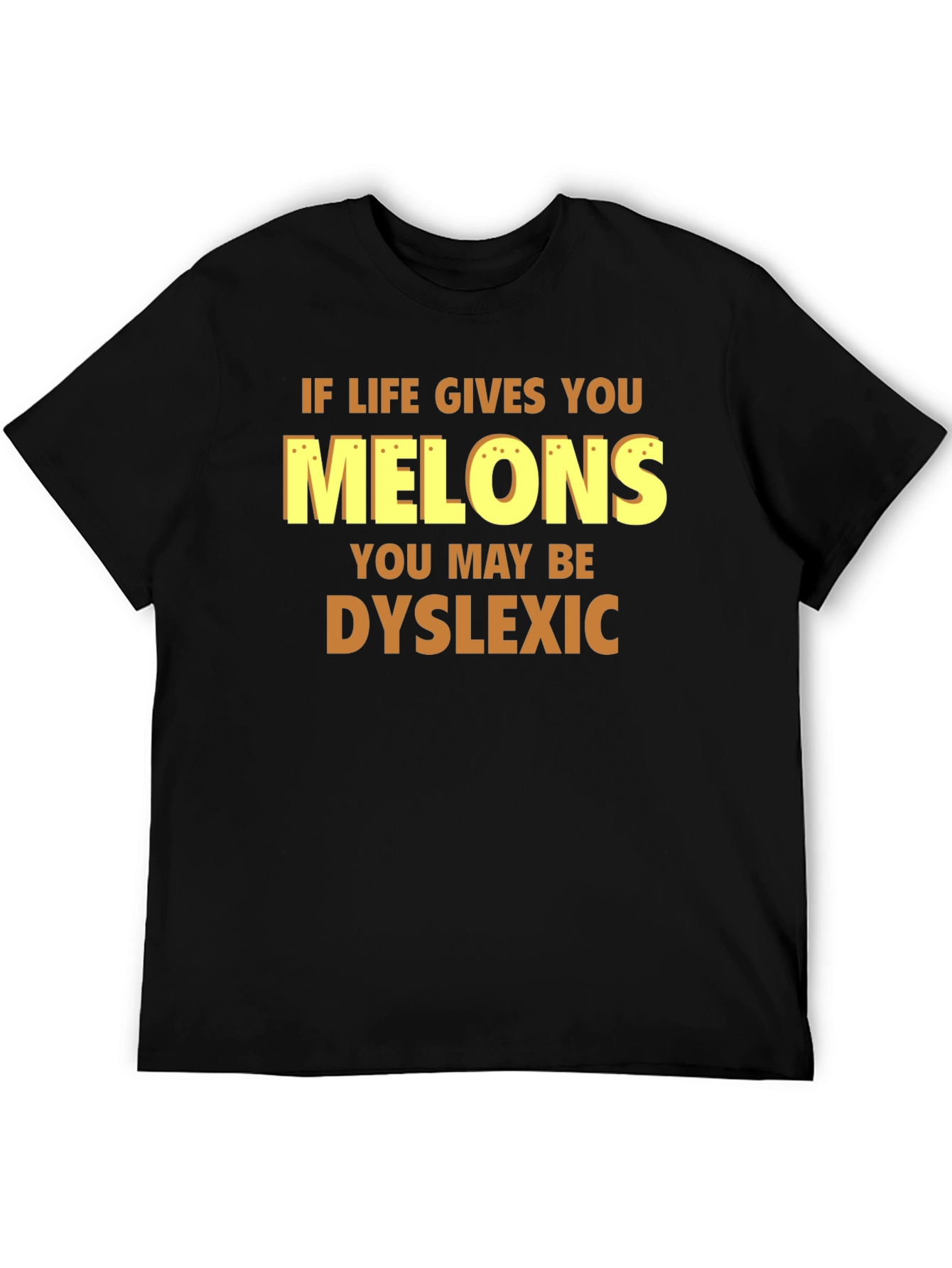 Black Dyslexic Melons Graphic T-Shirt - Funny Humor Tee view 5