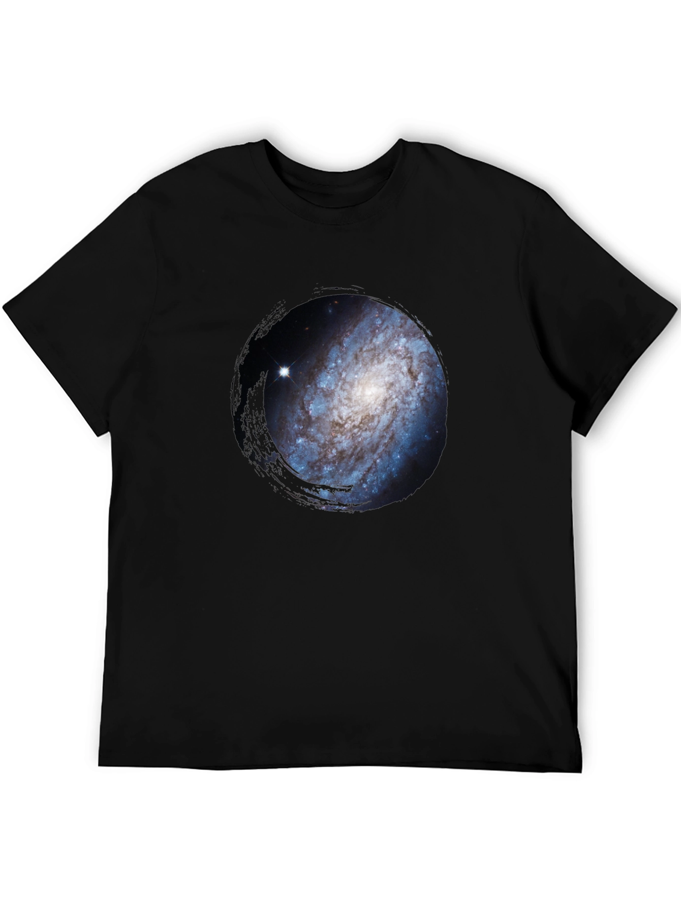 Black Galaxy Print Crew Neck Tee view 5