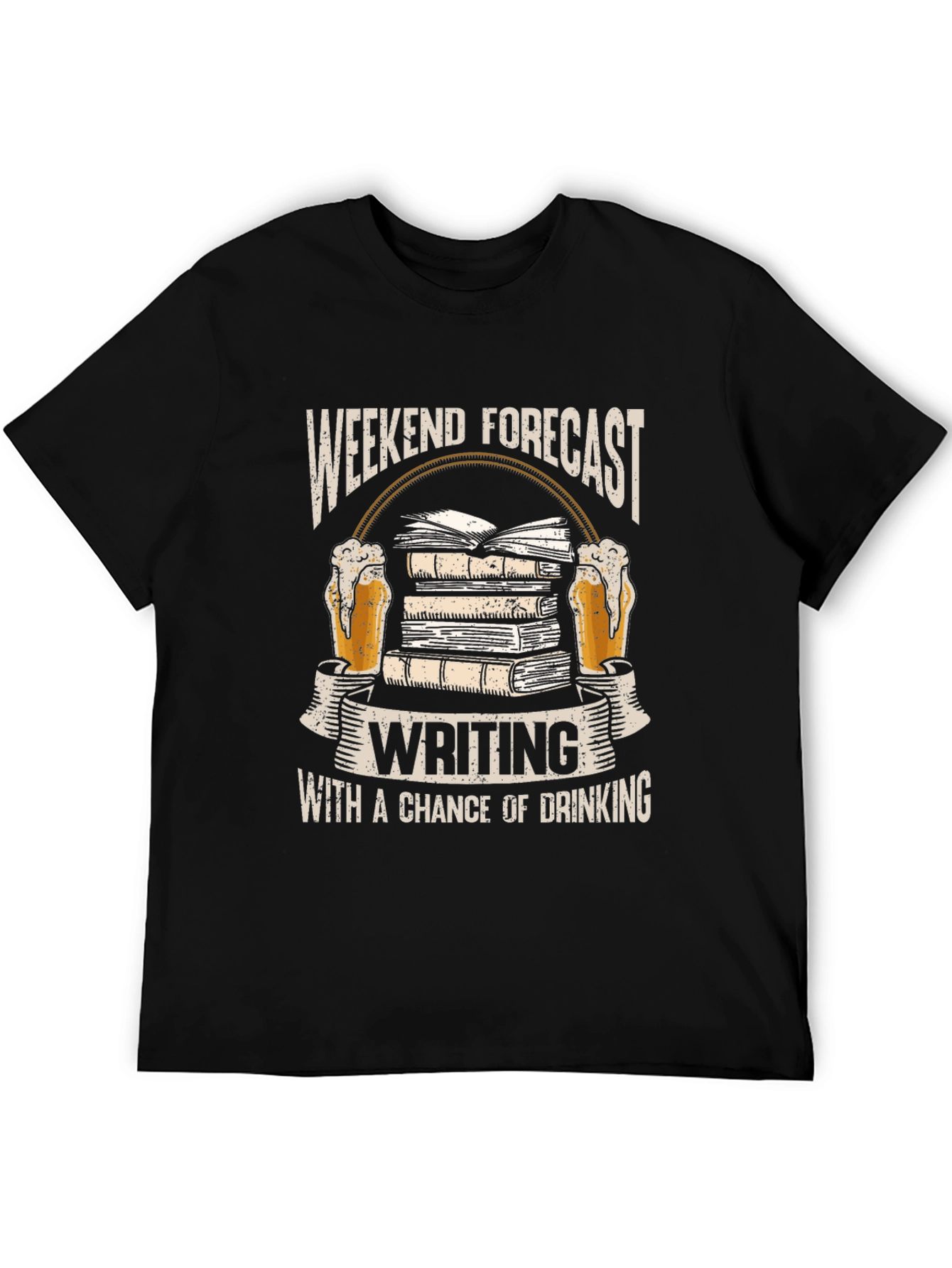 Black Weekend Forecast Writing T-Shirt view 5