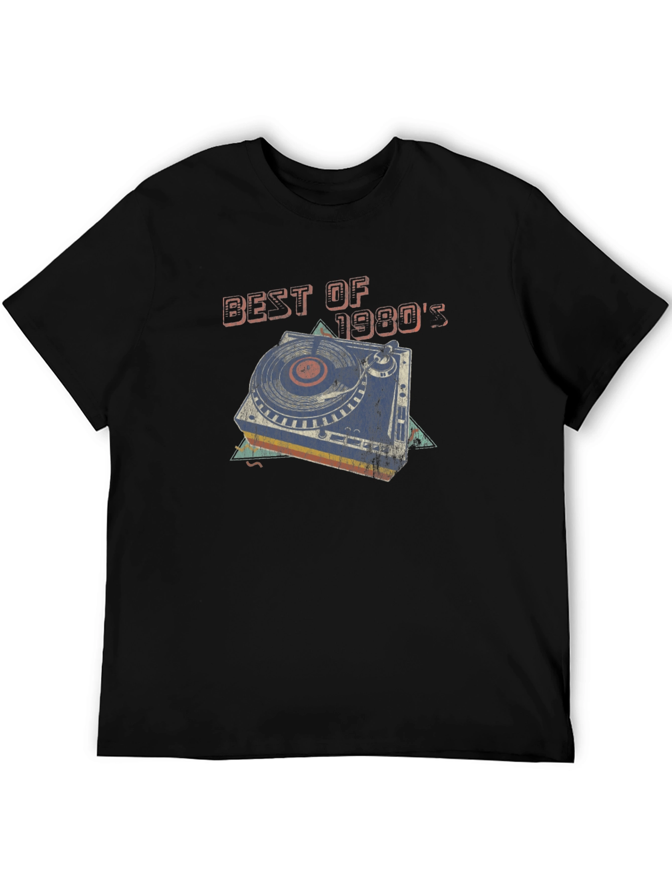 Black Best of 1980's Turntable Graphic T-Shirt view 5