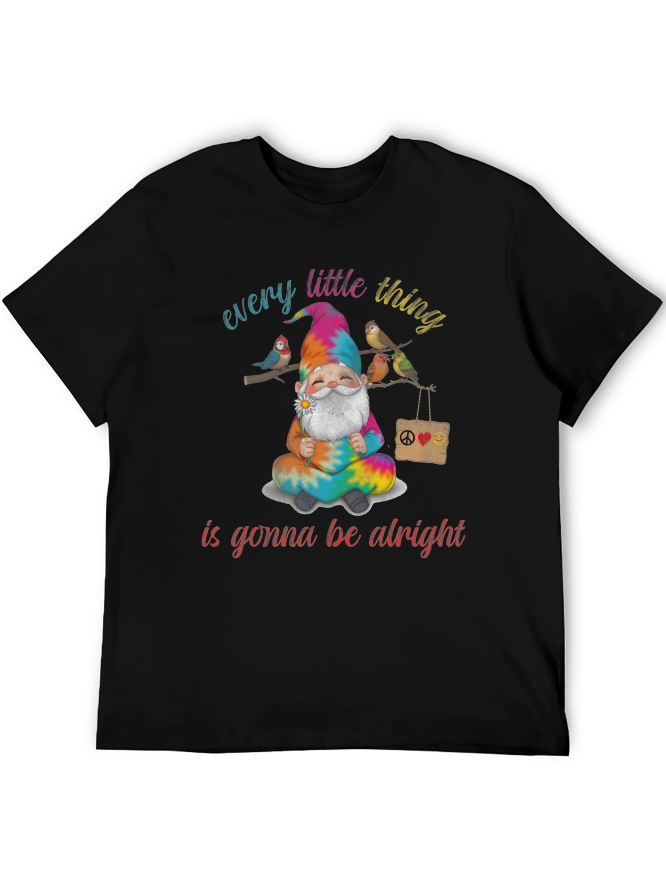 Black Every Little Thing Gnome T-Shirt view 5
