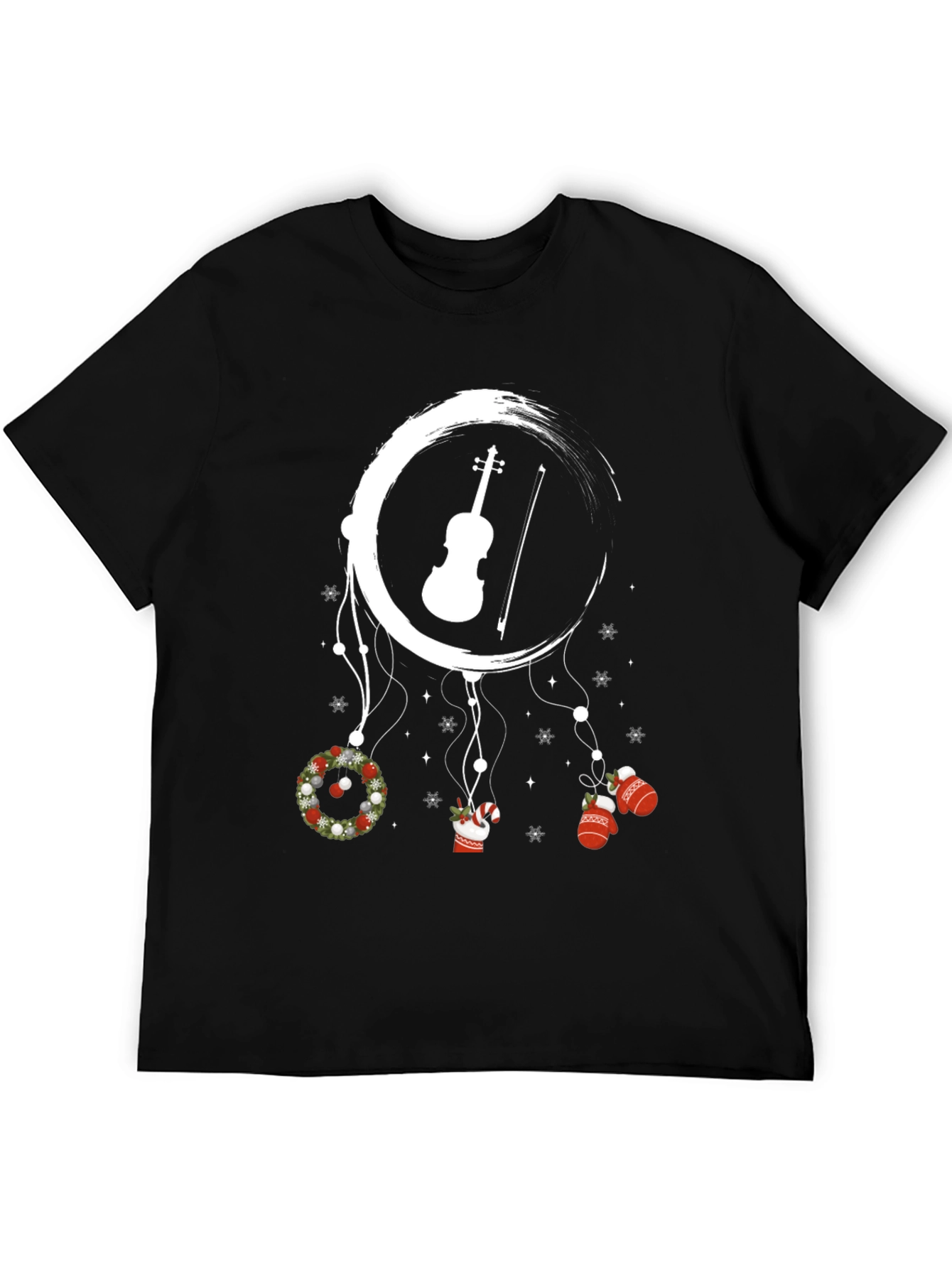 Black Festive Violin Dreamcatcher Tee view 5