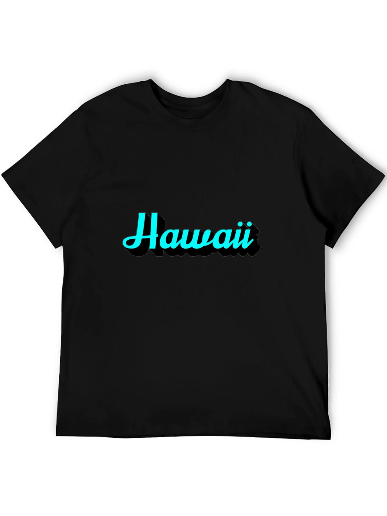 Hawaii Graphic Print Black T-Shirt - 5