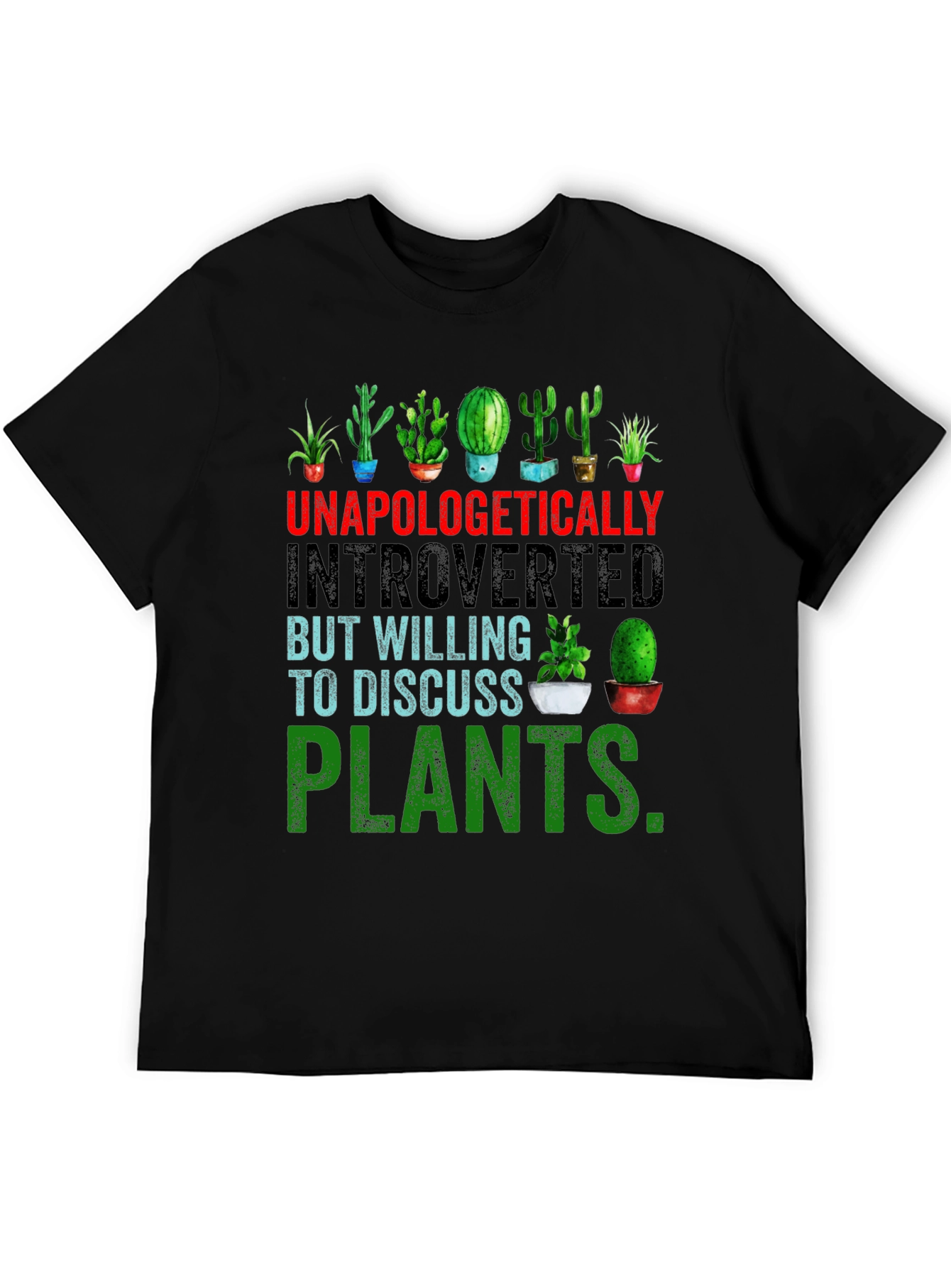 Black Introverted Plant Lover T-Shirt view 5