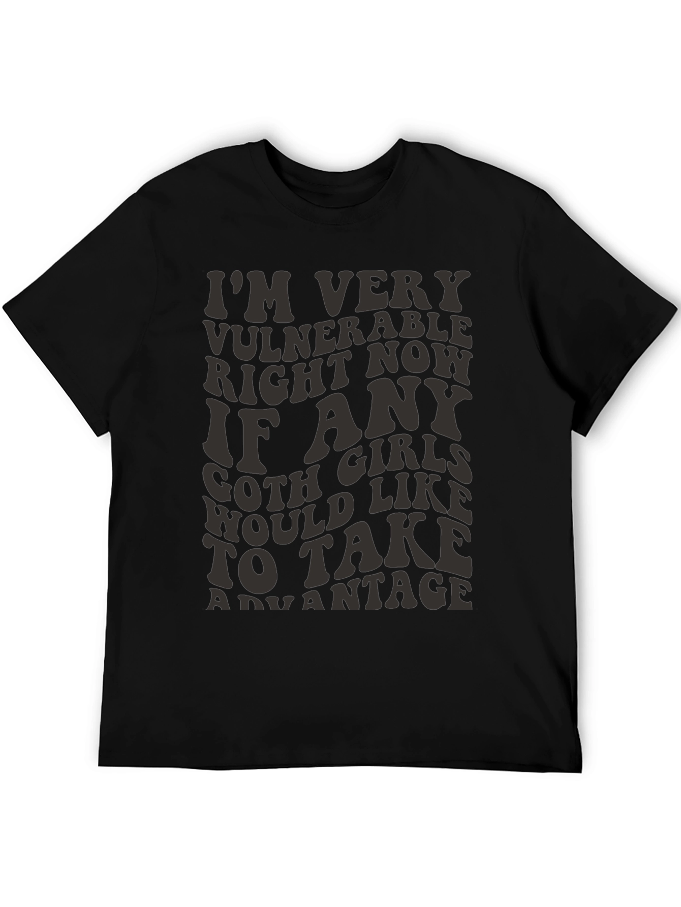 Black Vulnerable Goth Girls T-Shirt - Funny Graphic Tee view 5