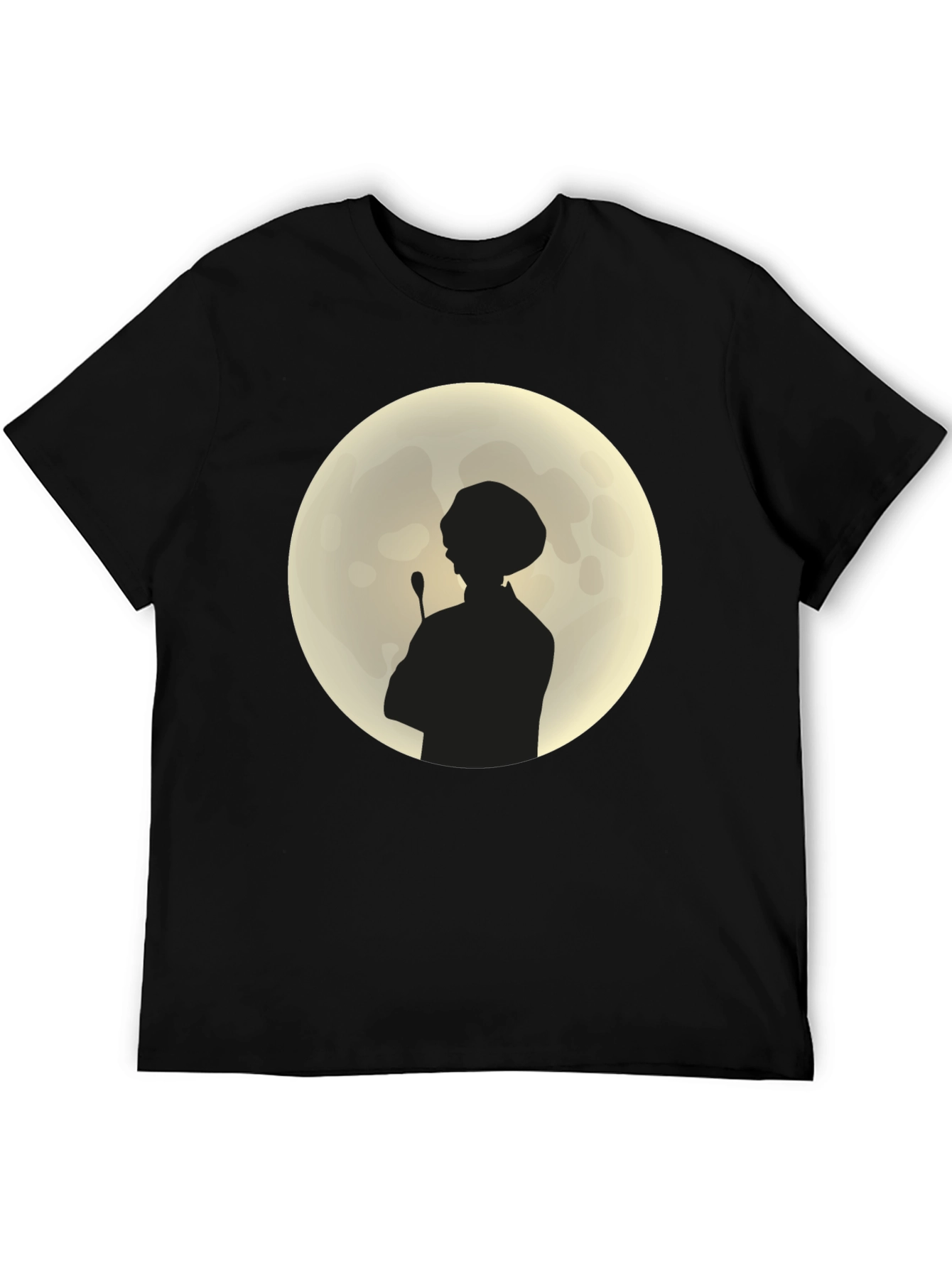 Silhouette Chef on Moon Black T-Shirt - 5