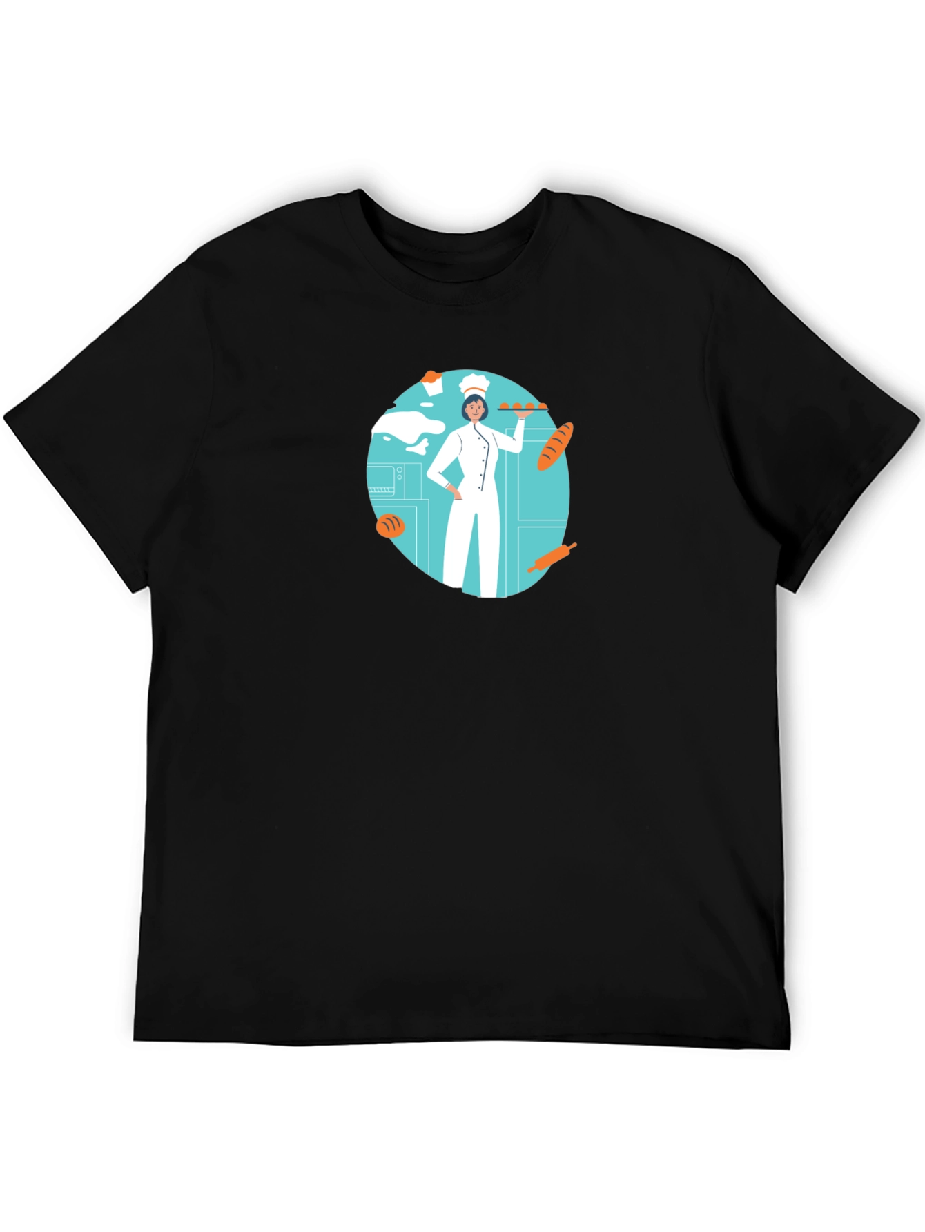 Black Baker Graphic Tee - Black Cotton T-Shirt view 5