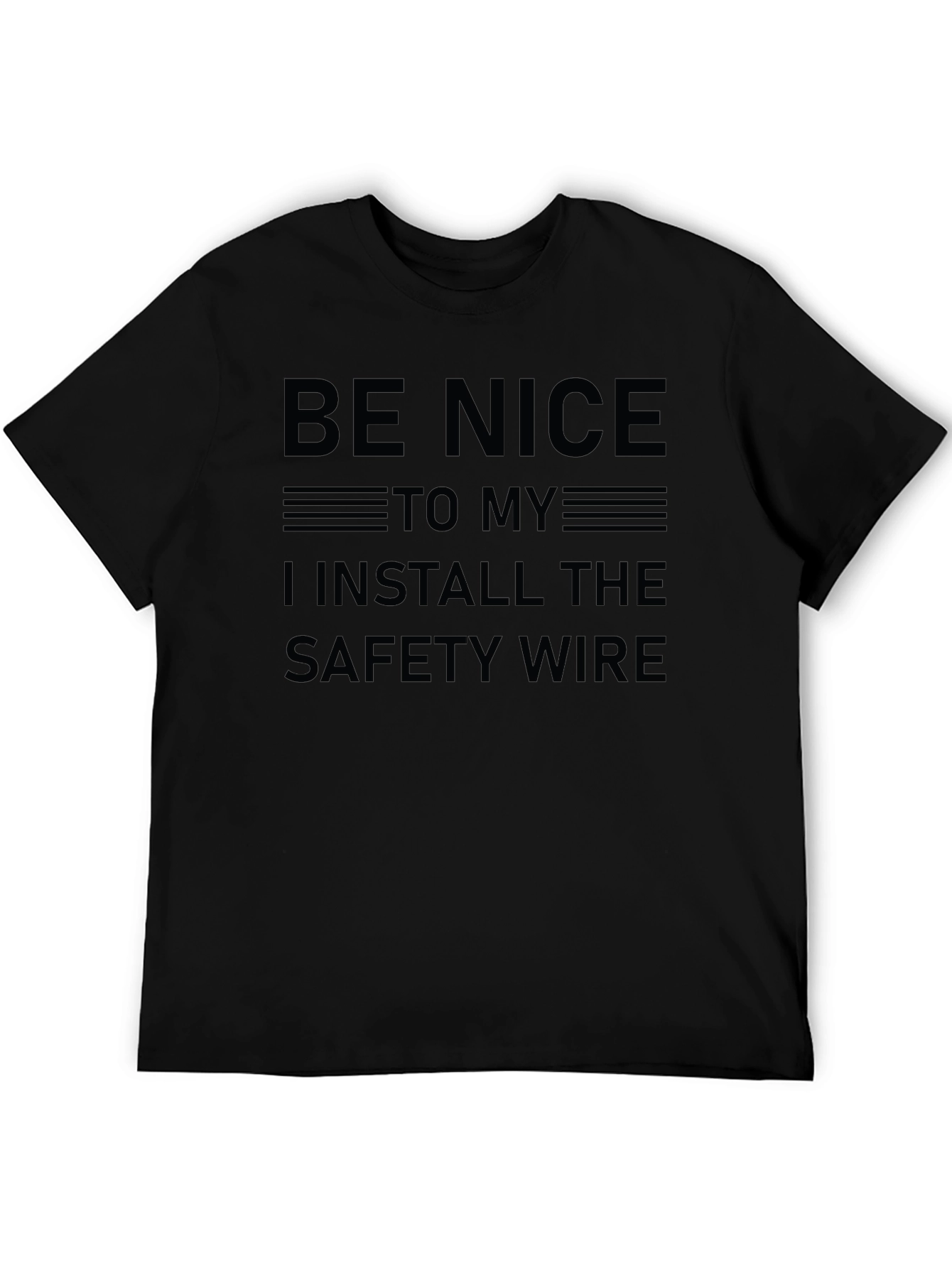 Black Funny Safety Wire Installer T-Shirt view 5