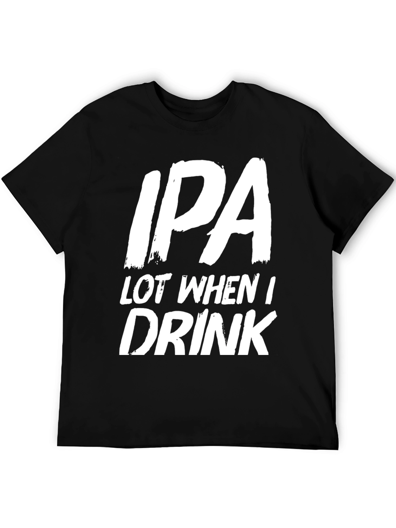 Black Funny IPA Drinker T-Shirt - Black view 5