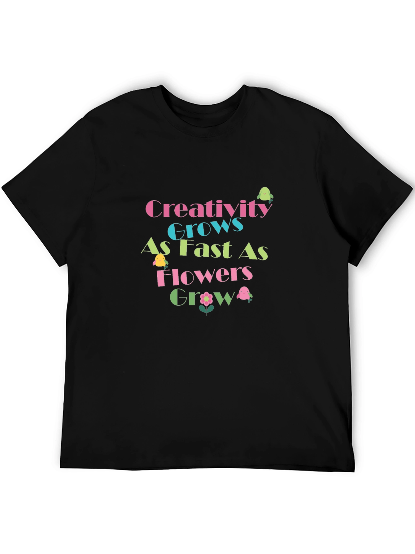 Black Creativity Grows T-Shirt - Black Graphic Tee view 5