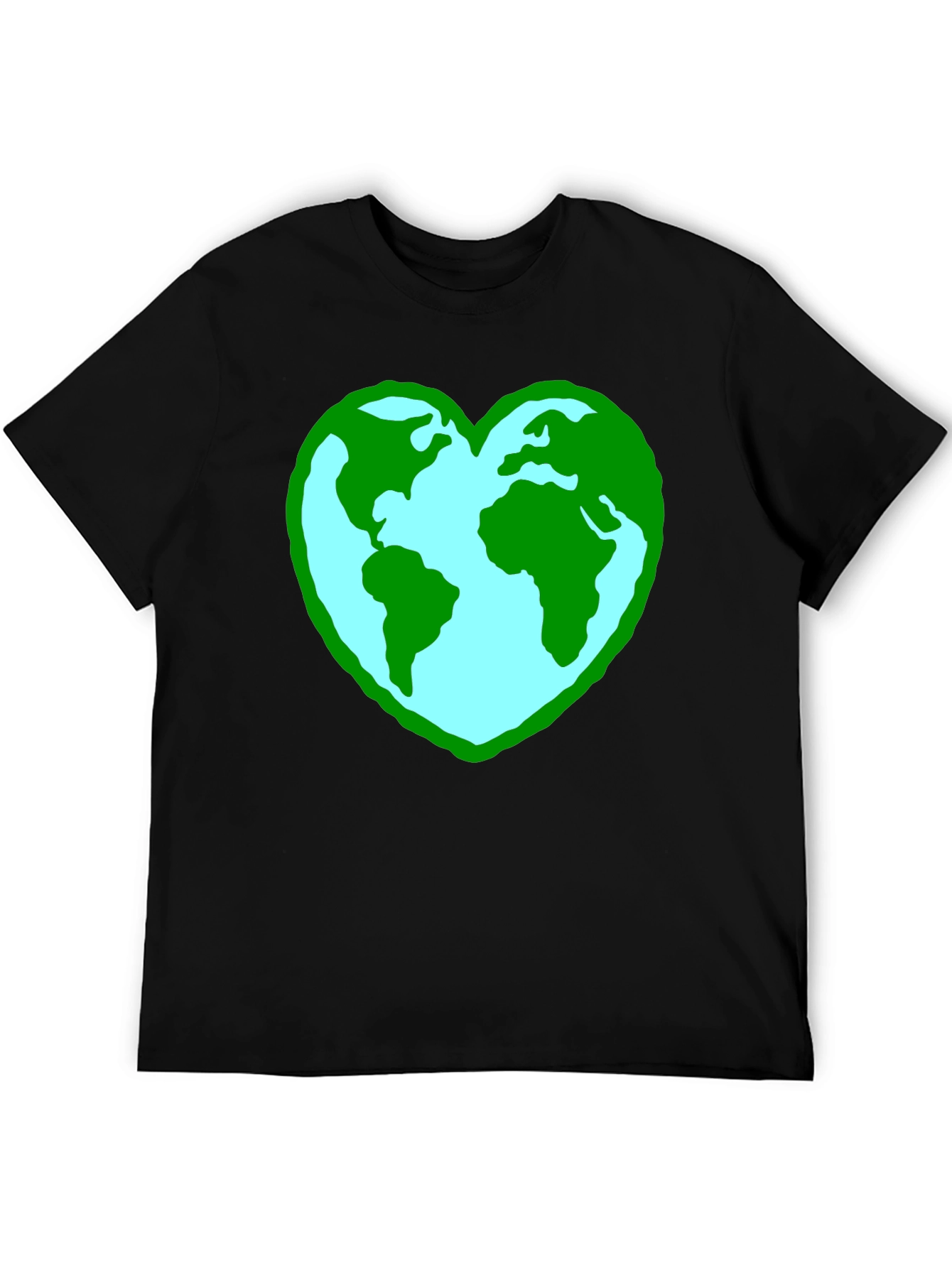 Black Earth Heart Graphic Tee - Black Unisex Shirt view 5