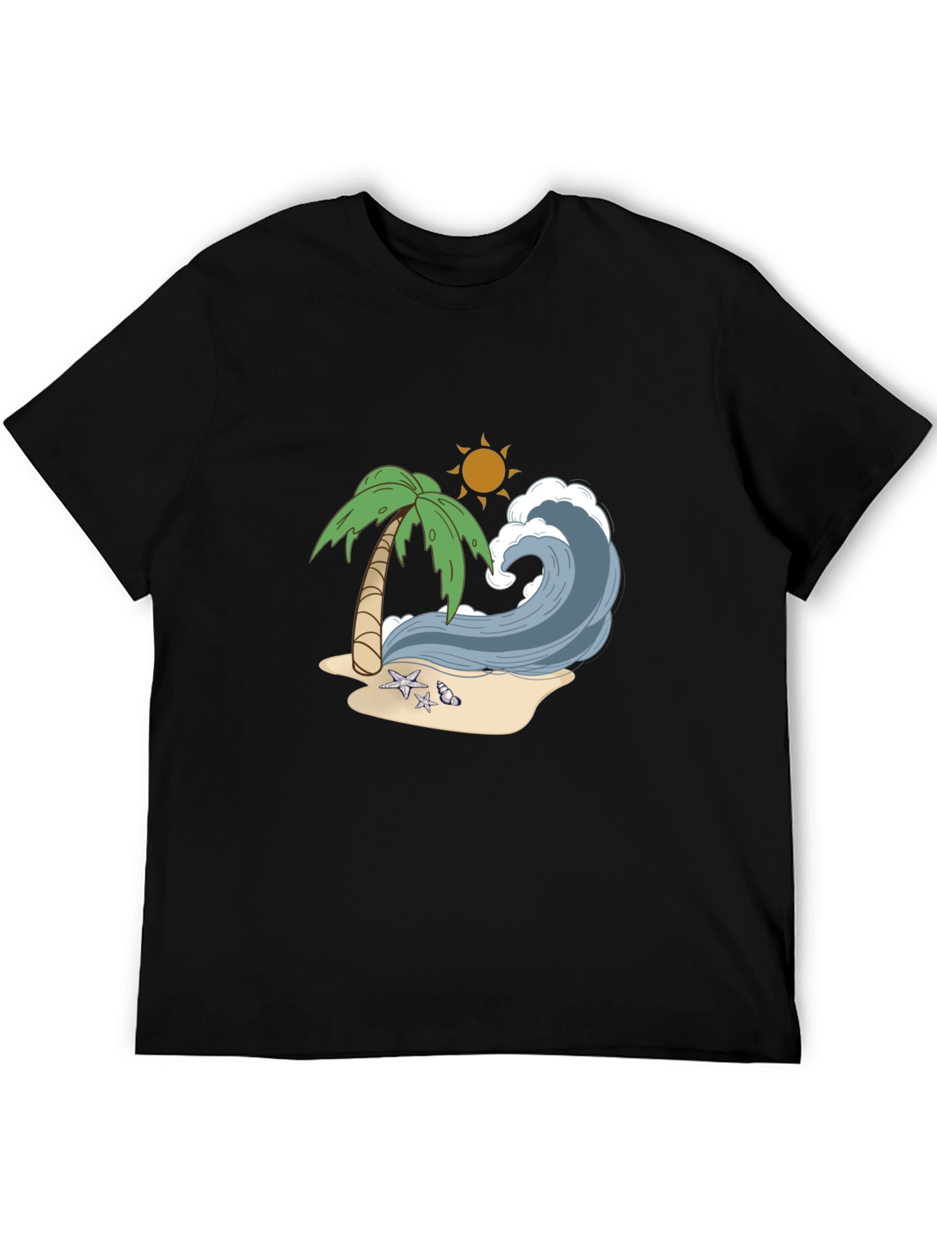 Black Beach Wave Graphic Tee - Tropical Vibes view 5