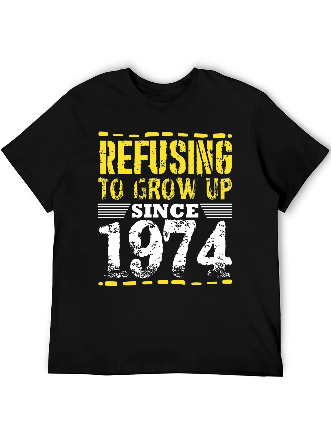 Black Refusing to Grow Up Since 1974 Black Tee view 5
