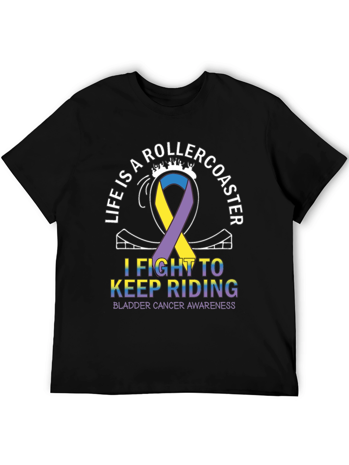 Bladder Cancer Awareness Rollercoaster T-Shirt - 5
