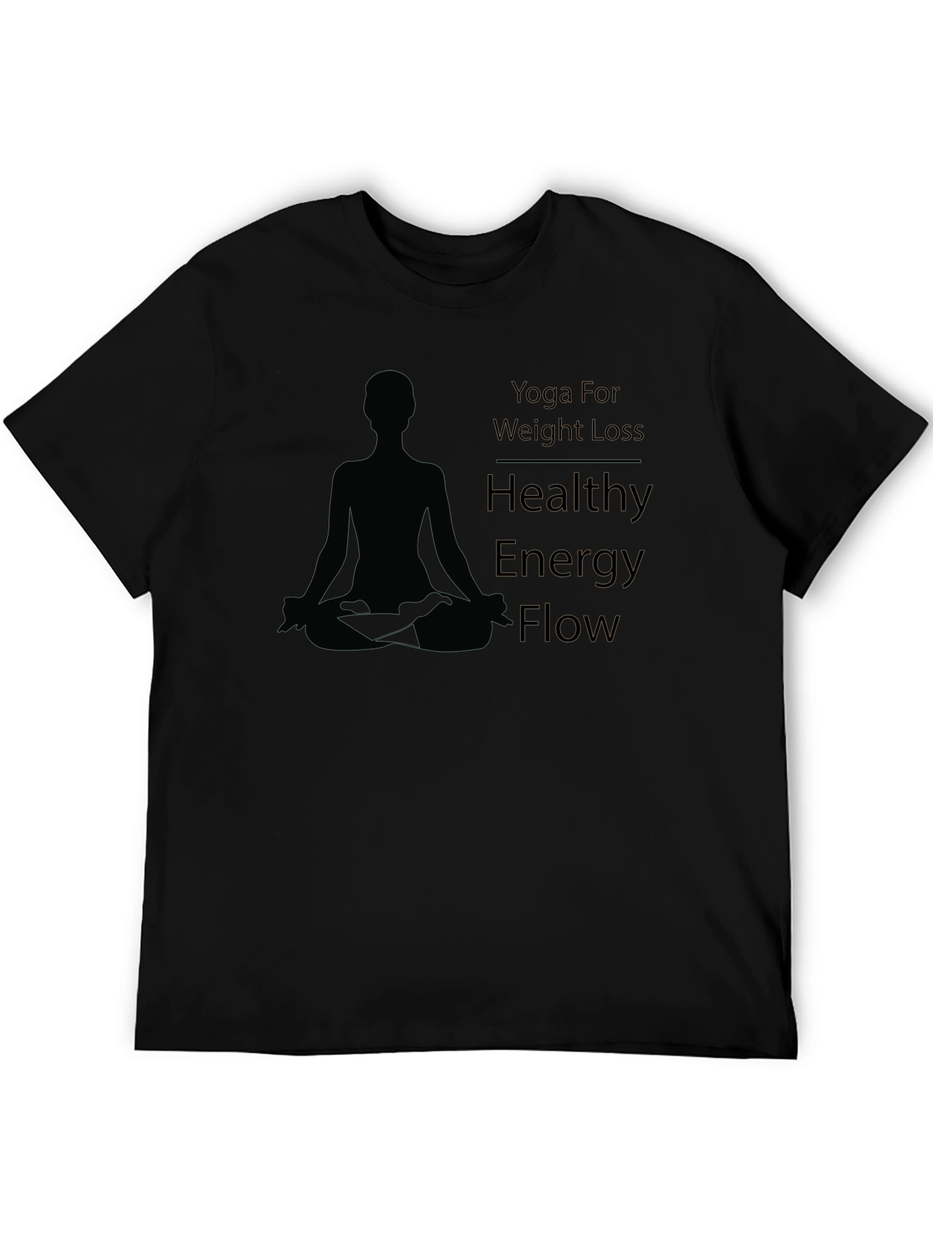 Black Yoga Weight Loss Healthy Energy Flow Graphic Tee view 5