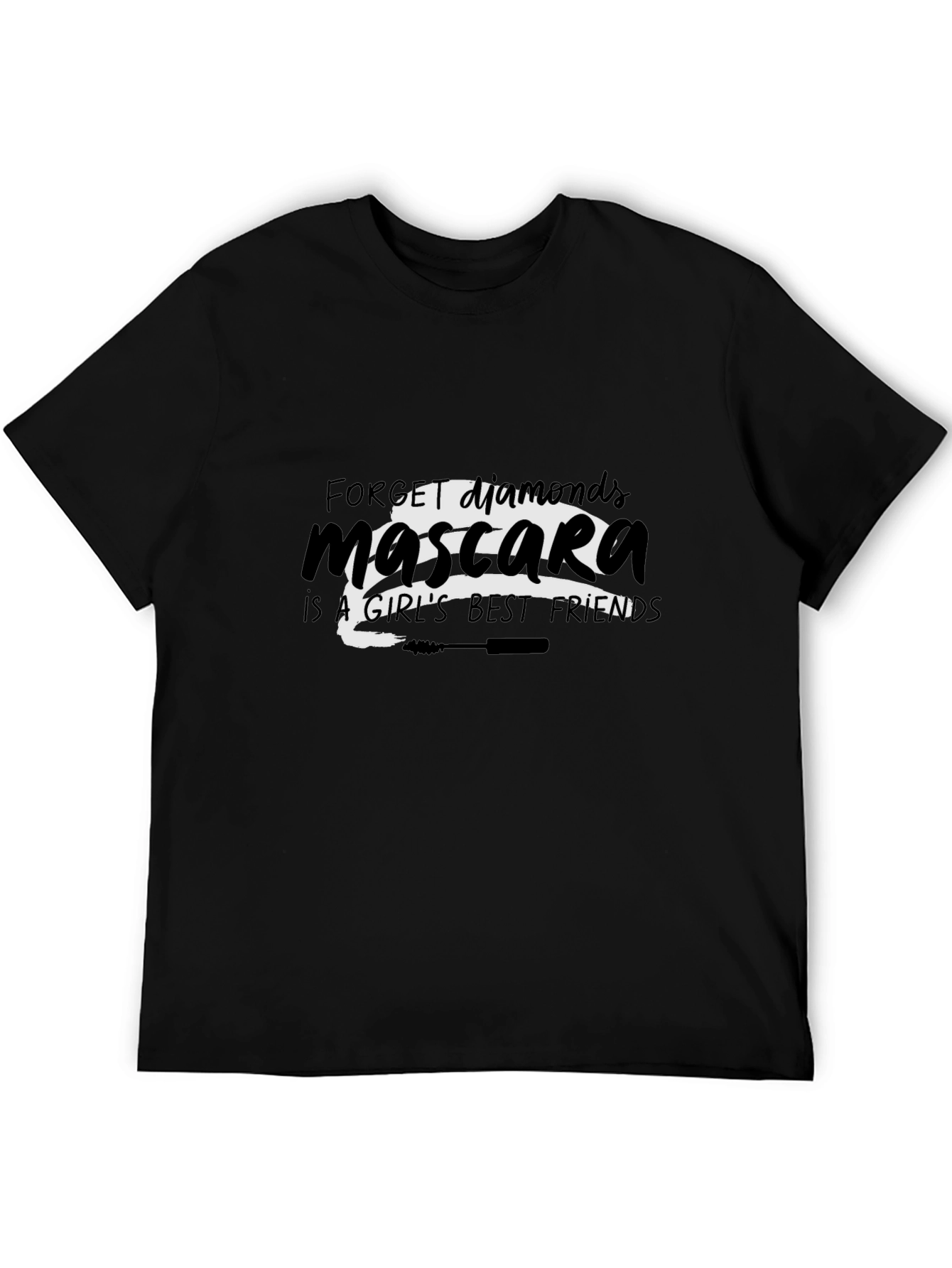 Black Mascara is a Girl's Best Friend - Black T-shirt view 5