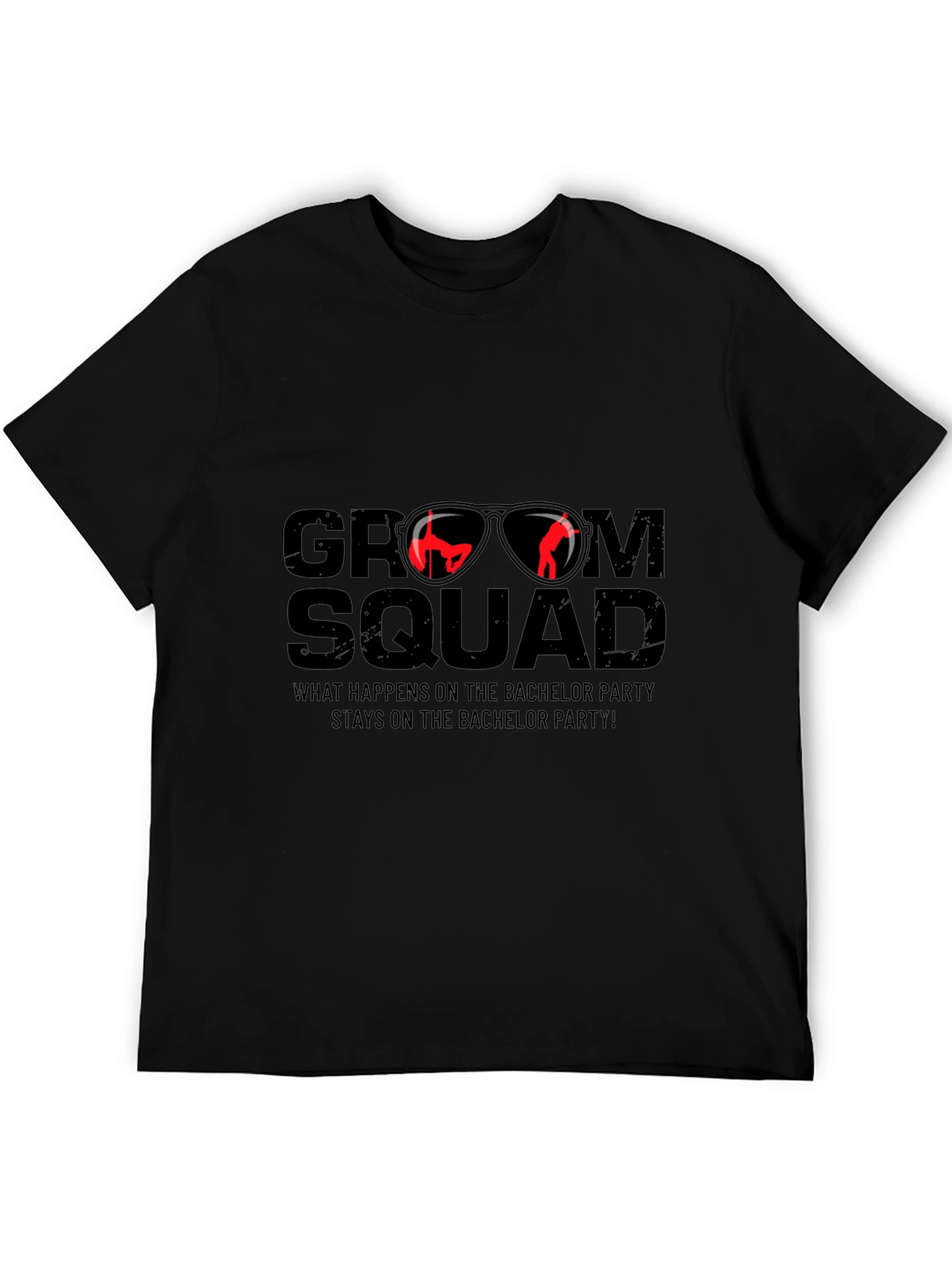 Black Groom Squad Bachelor Party T-Shirt view 5
