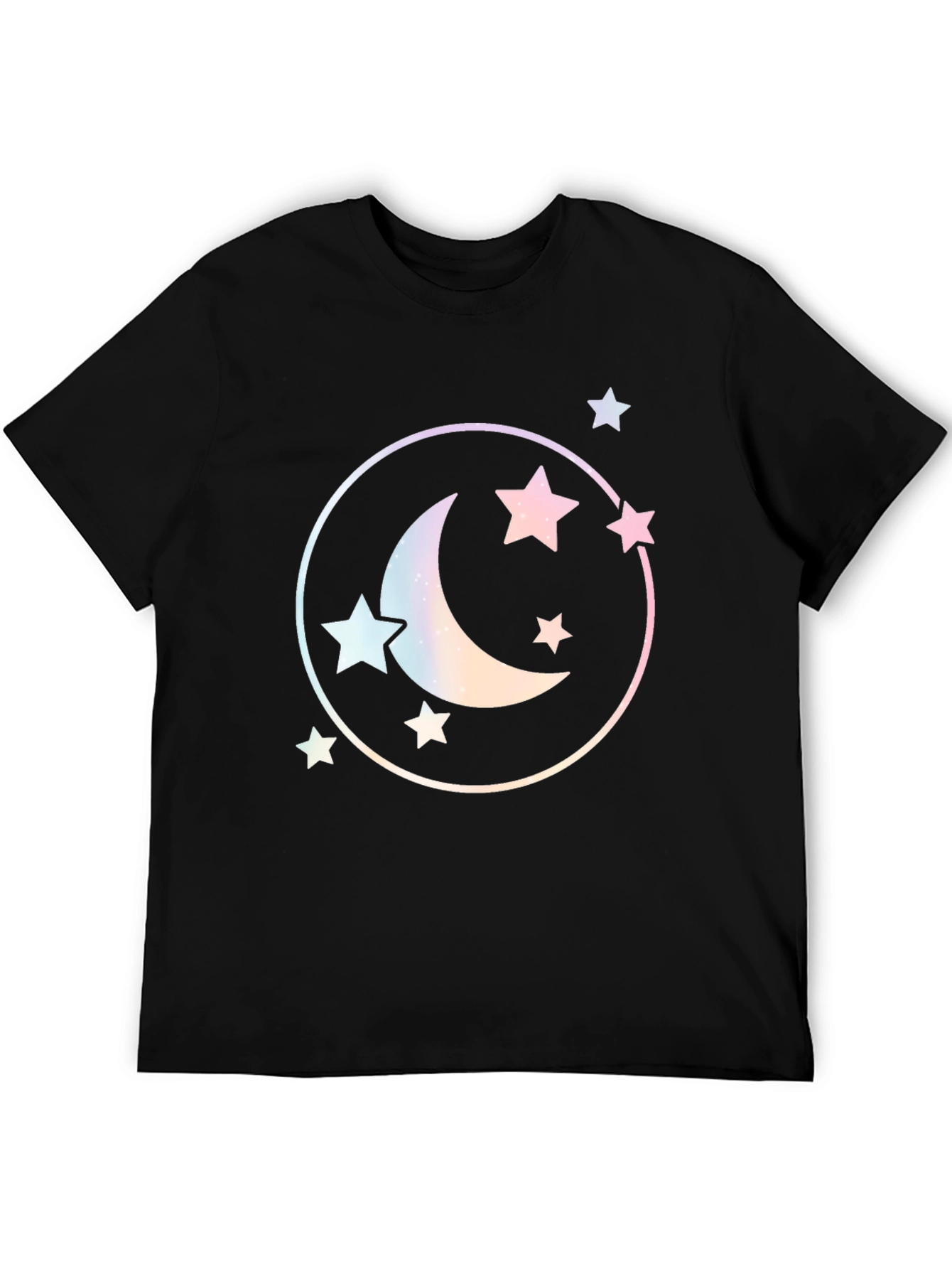 Black Moon & Stars Graphic Tee - Black Unisex T-Shirt view 5