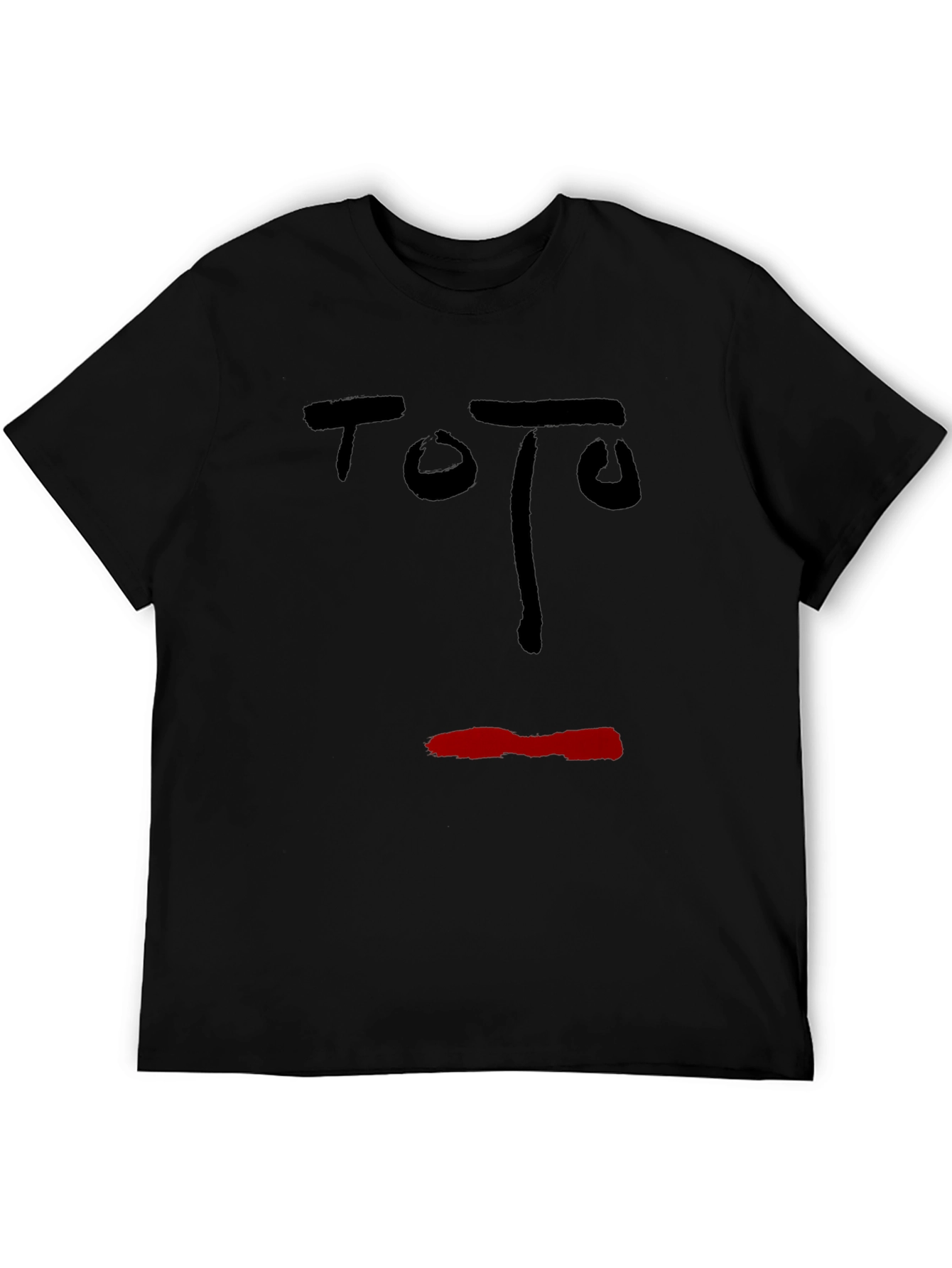 Black Abstract Face Graphic T-Shirt - Black view 5