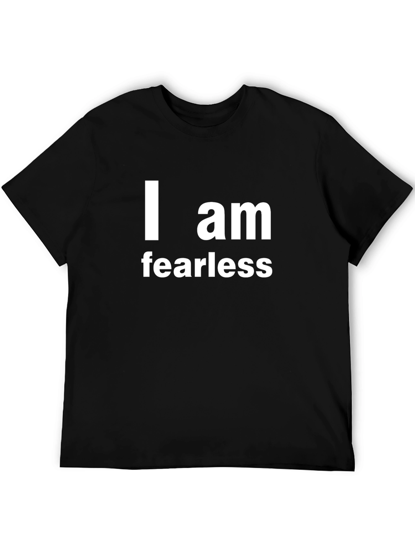 Black I am Fearless Black T-Shirt view 5