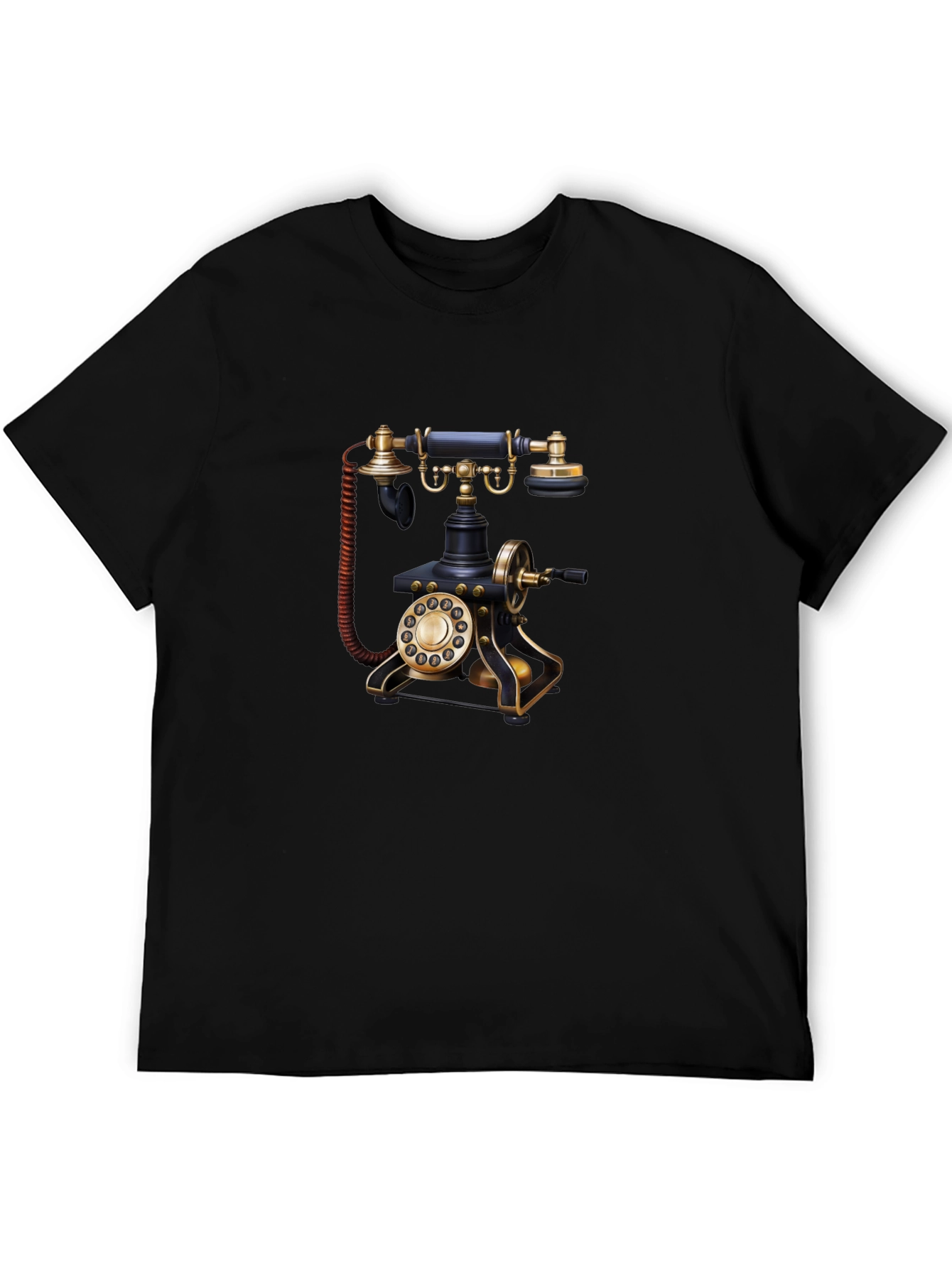 Black Vintage Telephone Graphic Tee view 5