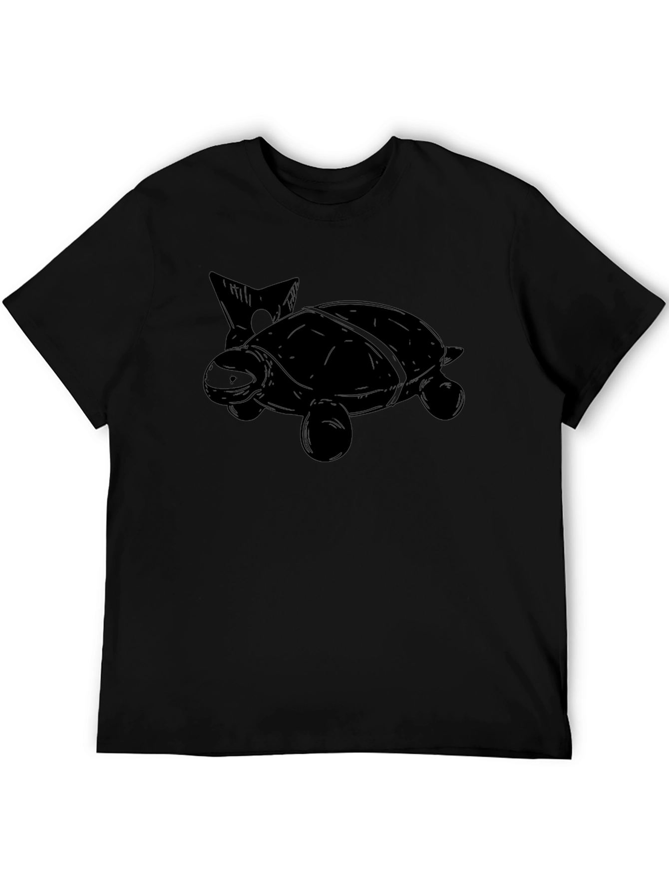 Black Turtle Graphic Print Men's Black T-Shirt view 5