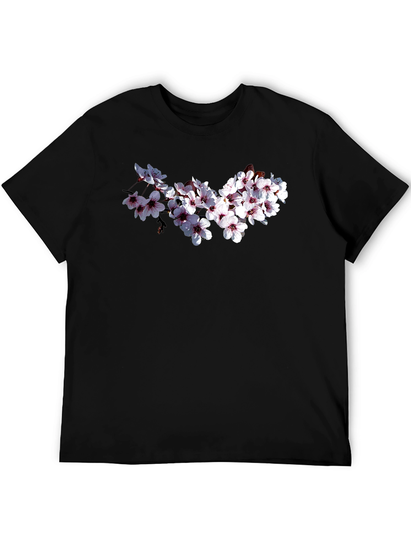 Black Floral Print Black T-Shirt view 5