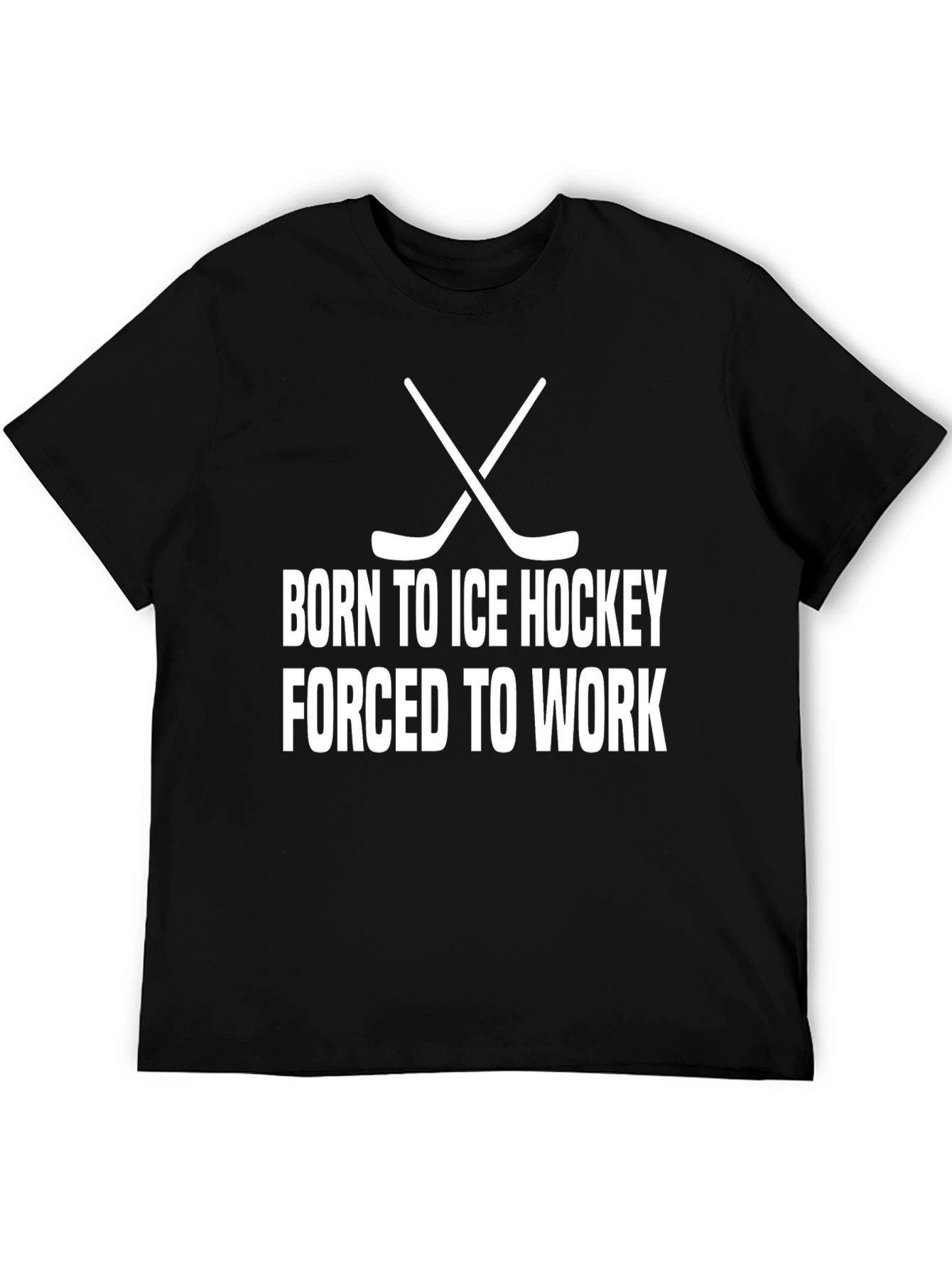 Black Born to Ice Hockey T-Shirt view 5