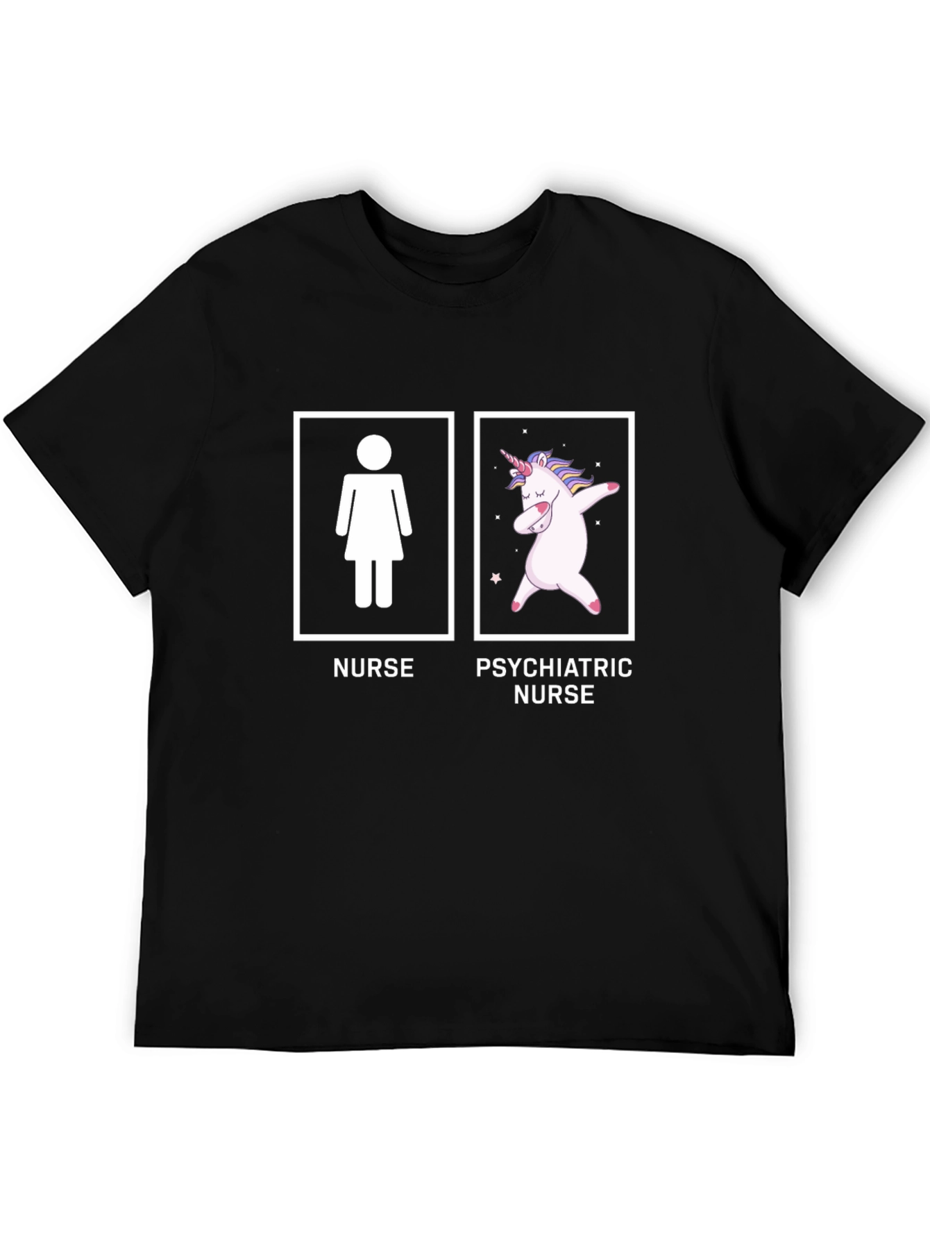 Black Funny Nurse vs Psychiatric Nurse T-Shirt view 5