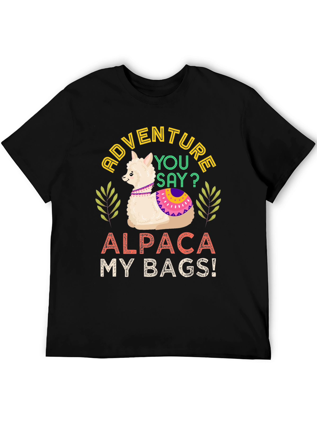Black Adventure Alpaca My Bags! T-Shirt view 5