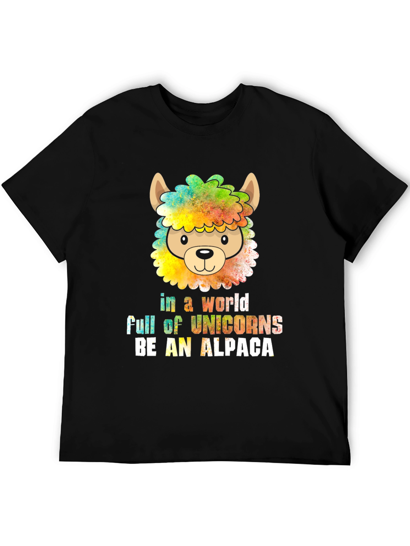 Black Be an Alpaca T-Shirt - Quirky Animal Graphic Tee view 5