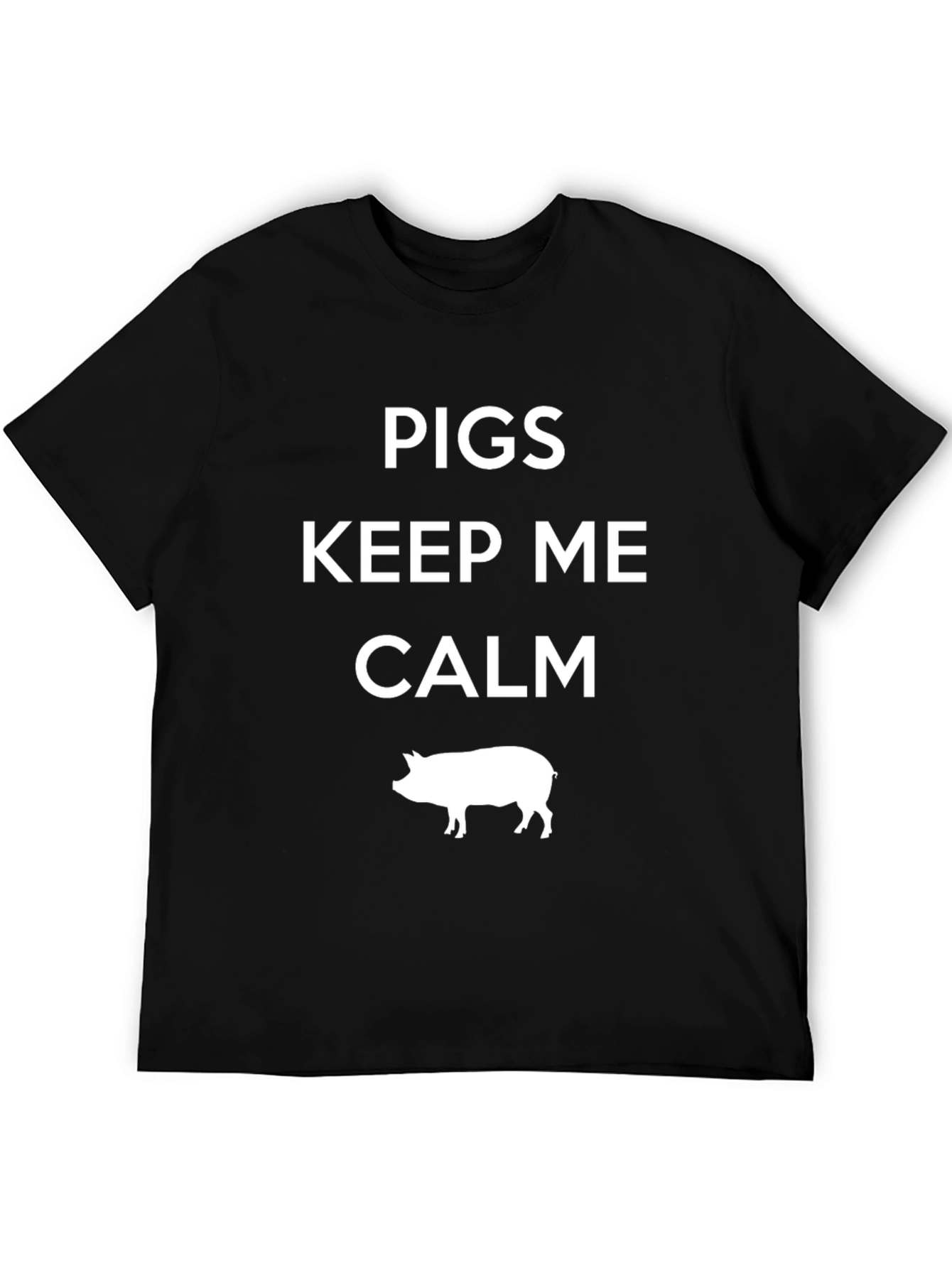 Black Pigs Keep Me Calm Black Graphic T-Shirt view 5