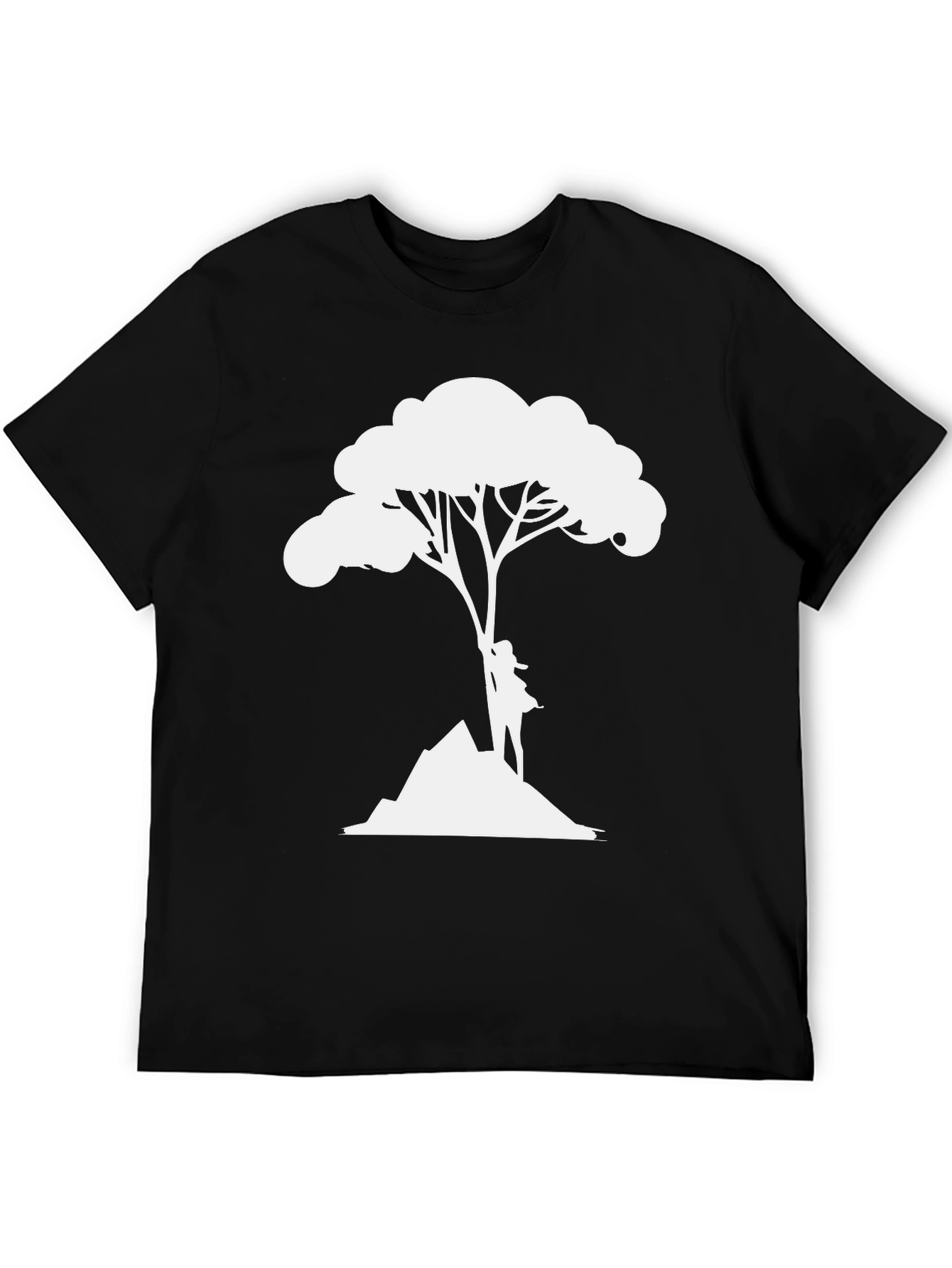 Black Nature Silhouette Black T-Shirt view 5