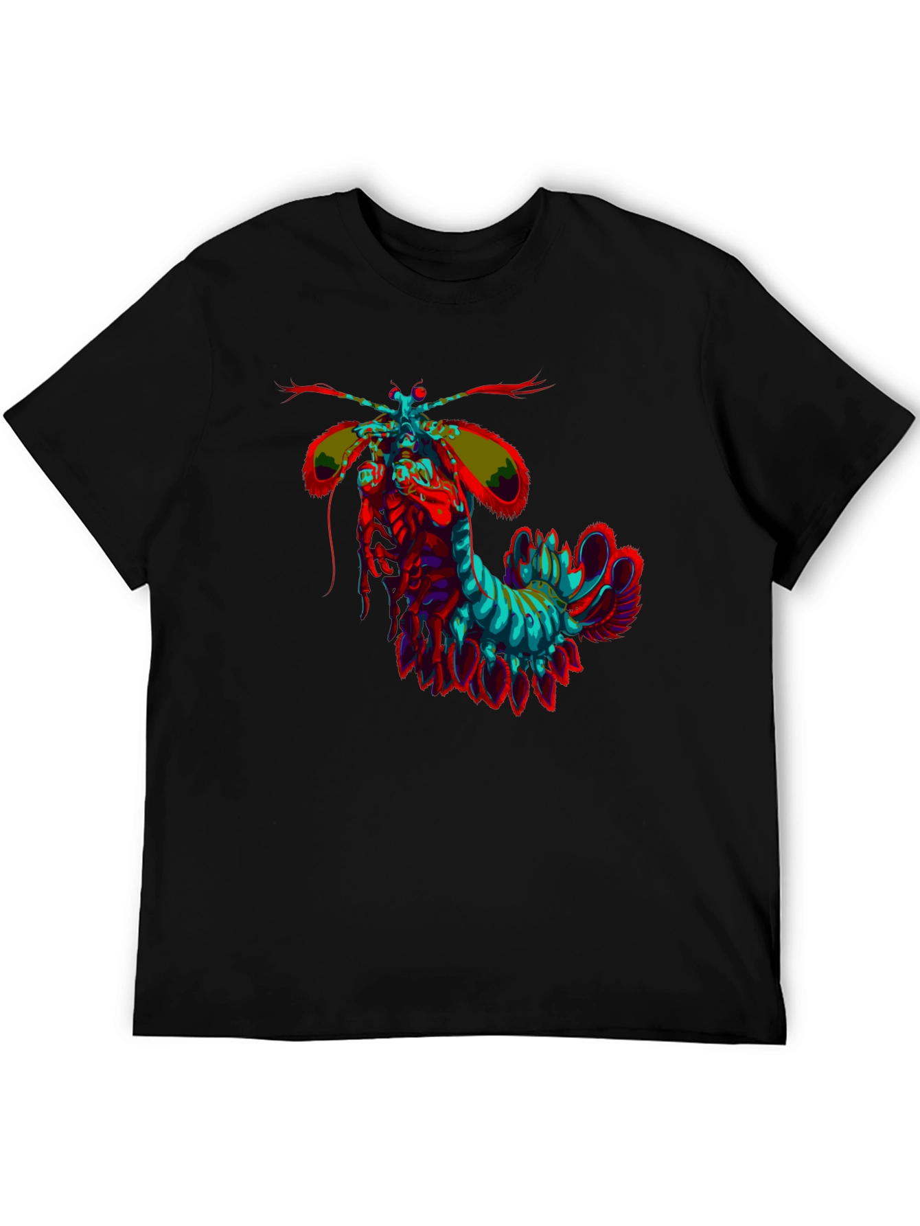 Black Psychedelic Mantis Shrimp Graphic Tee view 5