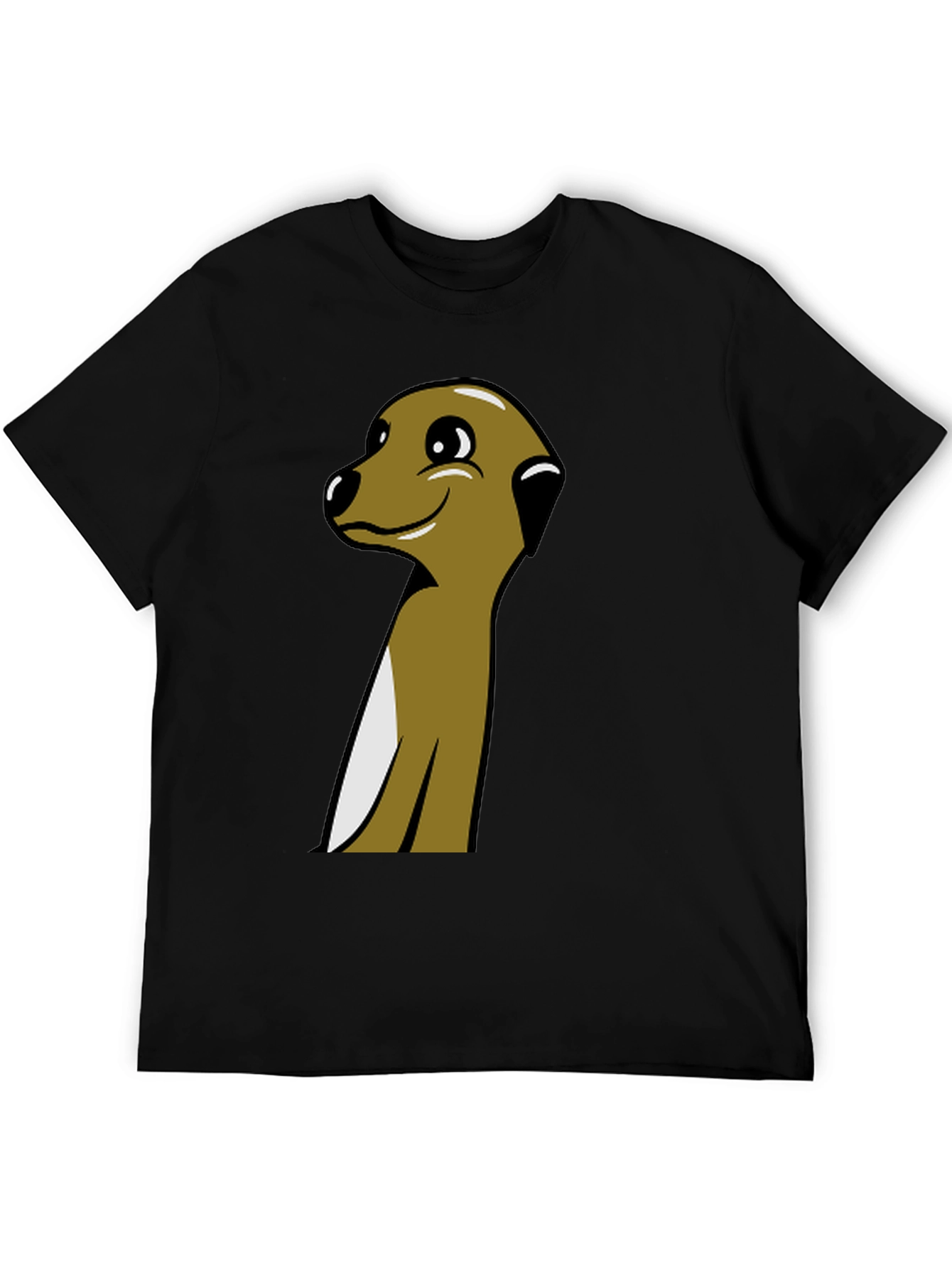 Black Meerkat Cartoon Graphic Tee - Black view 5