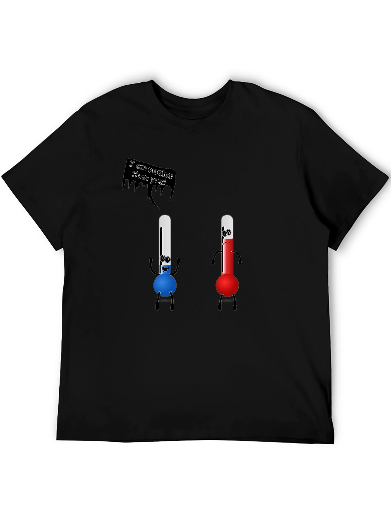 Black Cooler Than You T-Shirt - Funny Thermometer Tee view 5