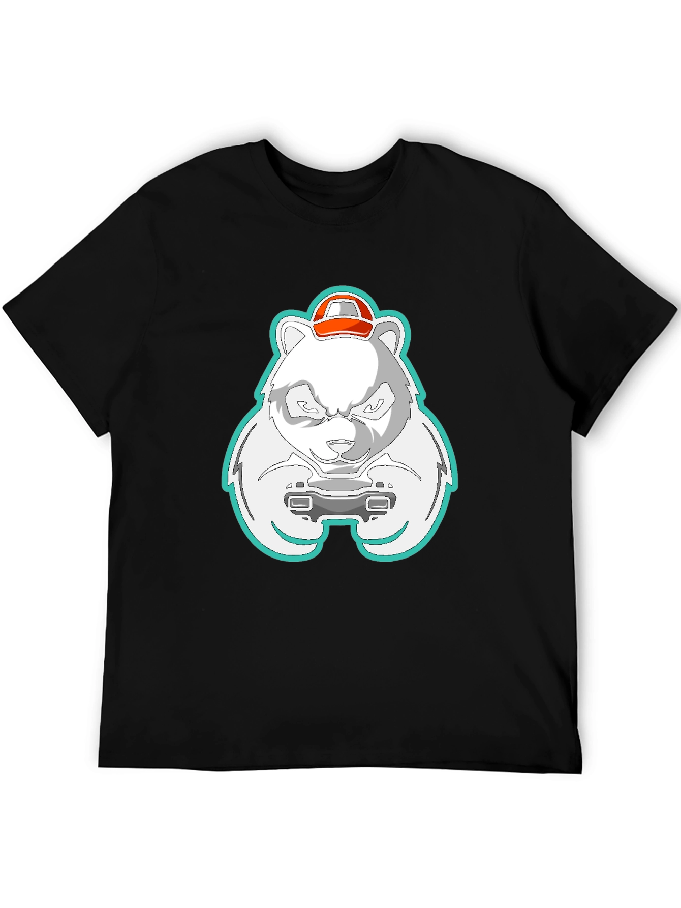 Black Gamer Panda T-Shirt - Cool Graphic Tee view 5