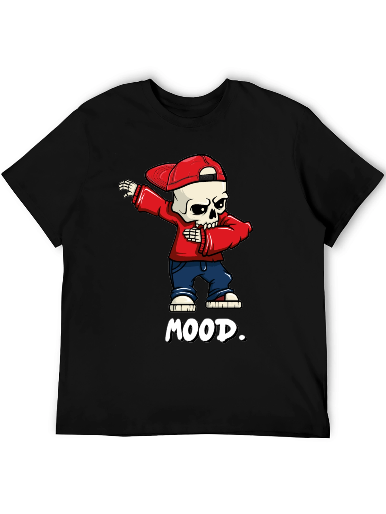 Black Mood Skeleton Dab Graphic Tee - Trendy Streetwear view 5
