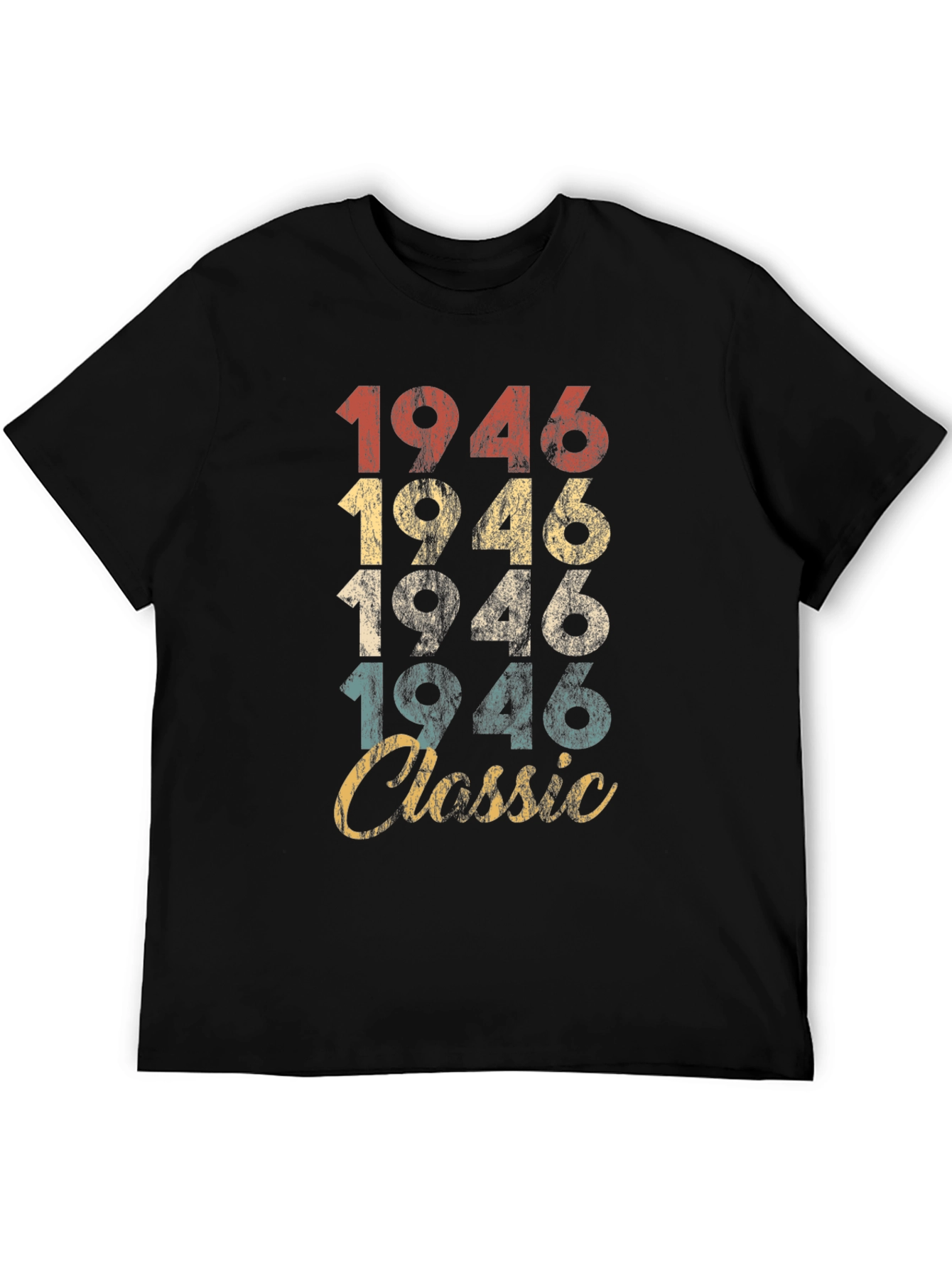 Black Vintage 1946 Classic T-Shirt view 5