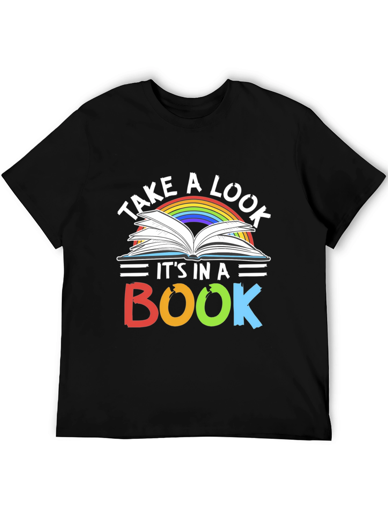 Black Take A Look It's In A Book T-Shirt view 5