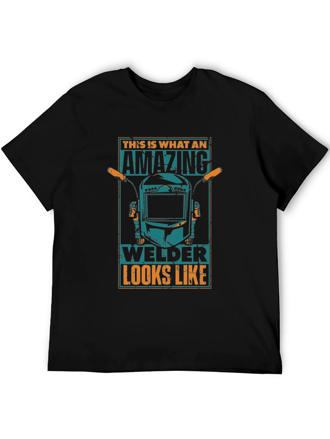 Black Amazing Welder T-Shirt: Black Cotton Blend view 5